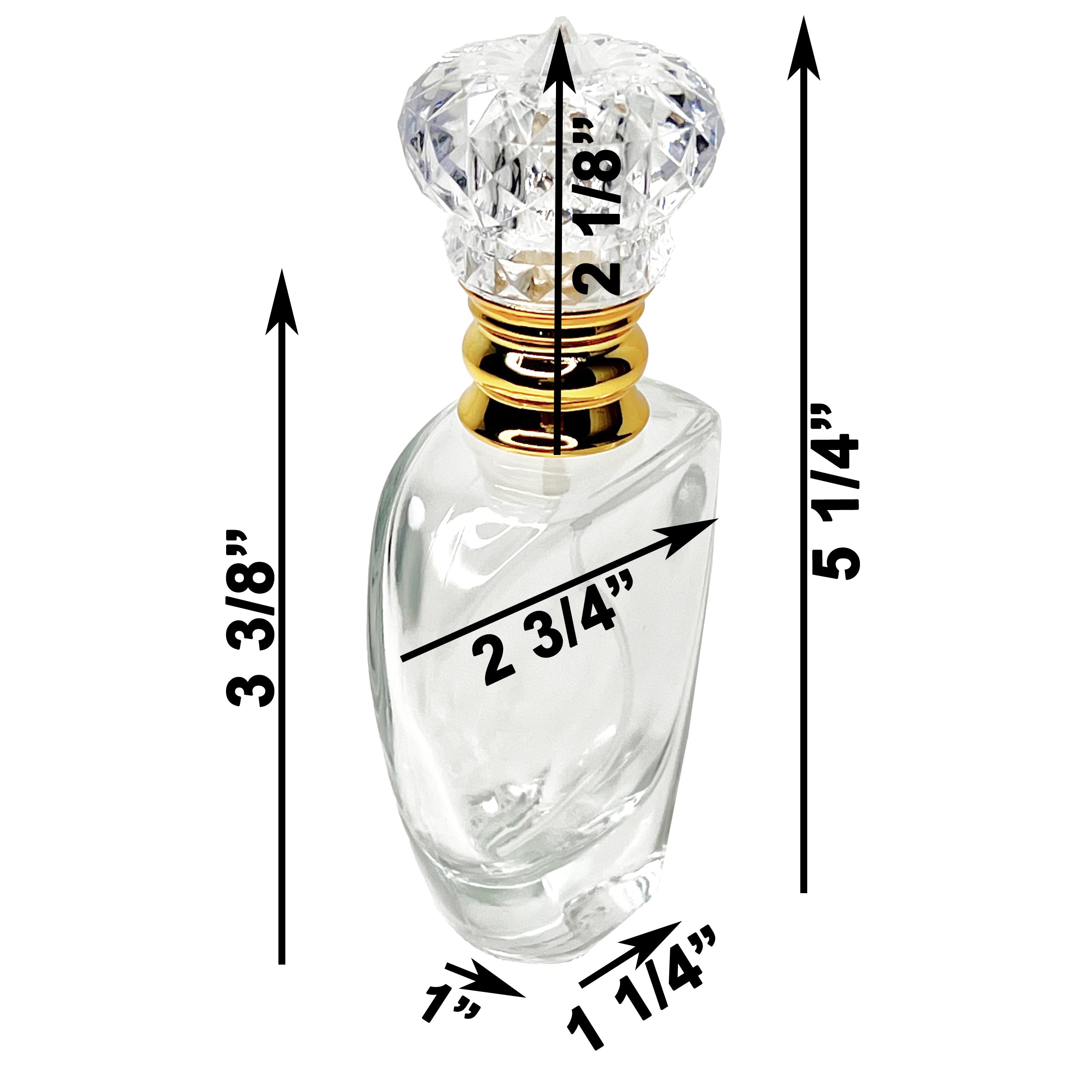 50ml 1.7oz heart shaped thick glass spray bottles