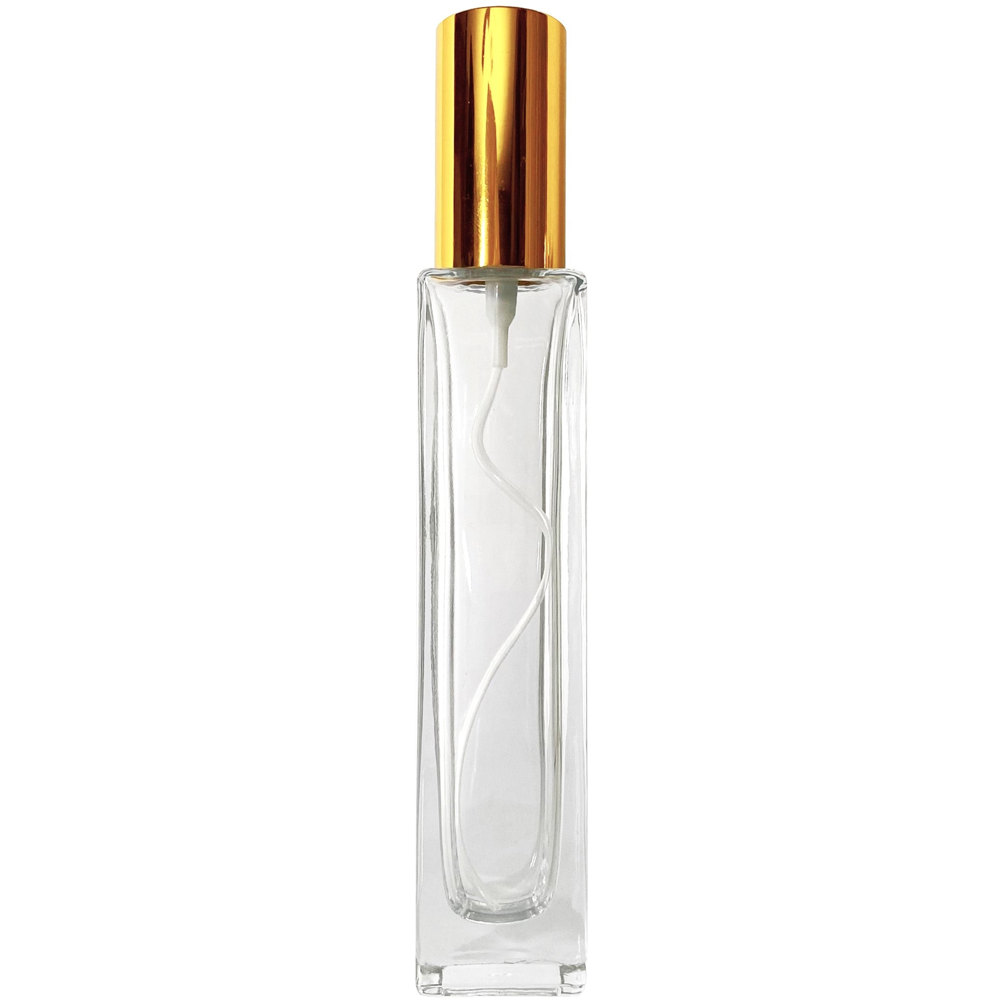 50ml 1.7oz Perfume Thick Glass Tall Spray Bottles Gold Atomizers