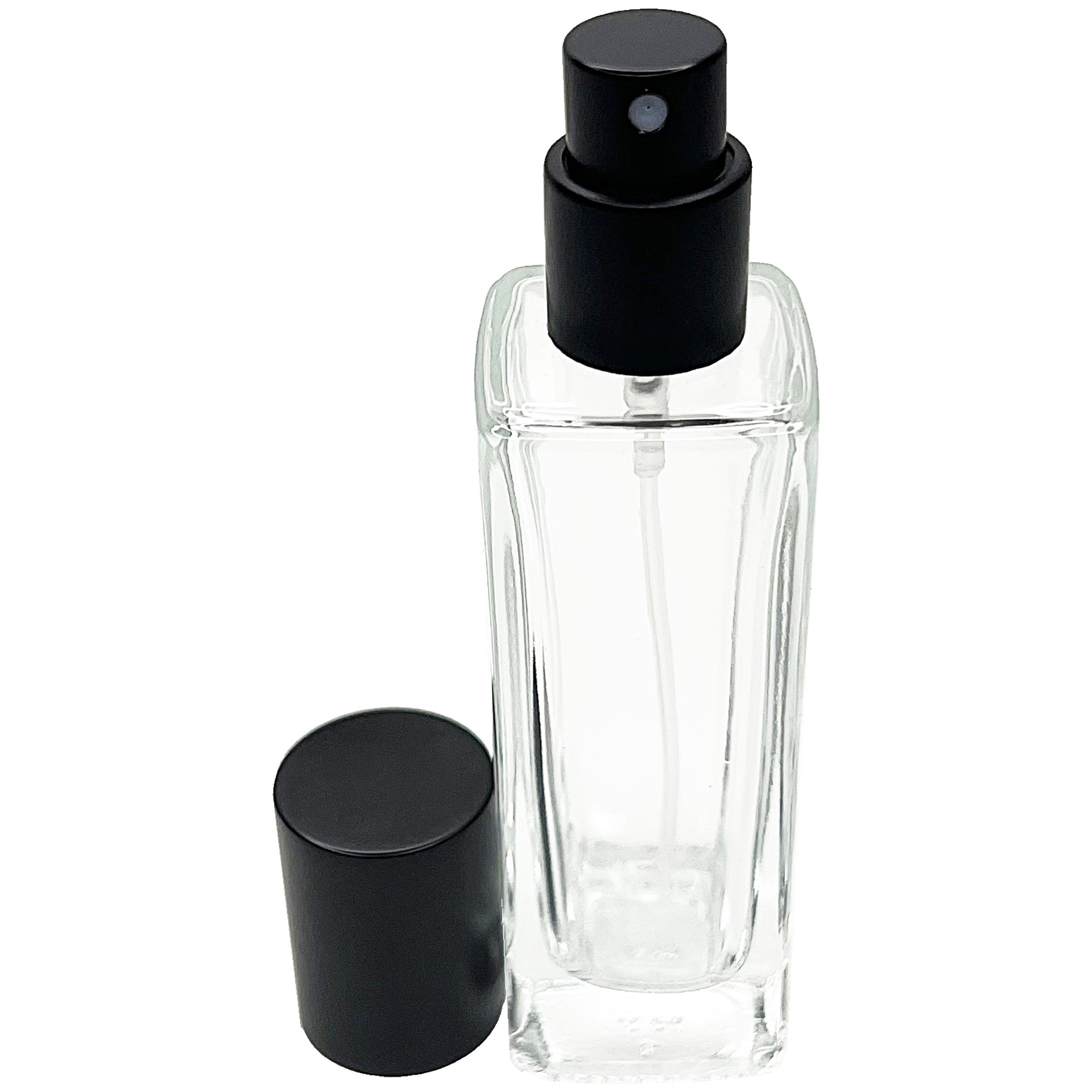 30ml 1oz perfume spray bottles thick tall square clear glass 15mm sprayers