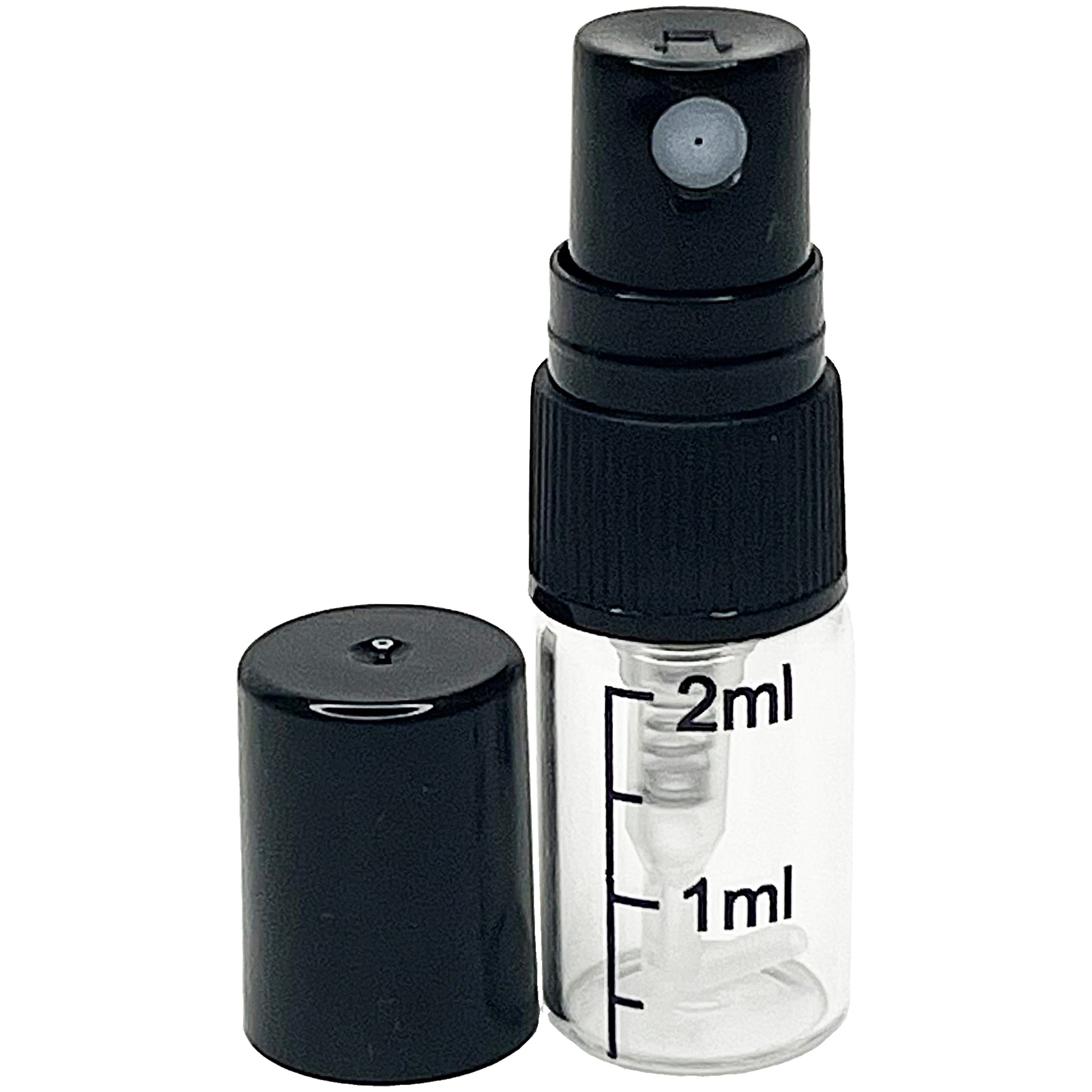 2ml 0.07oz clear graduated glass perfume spray bottles black sprayers