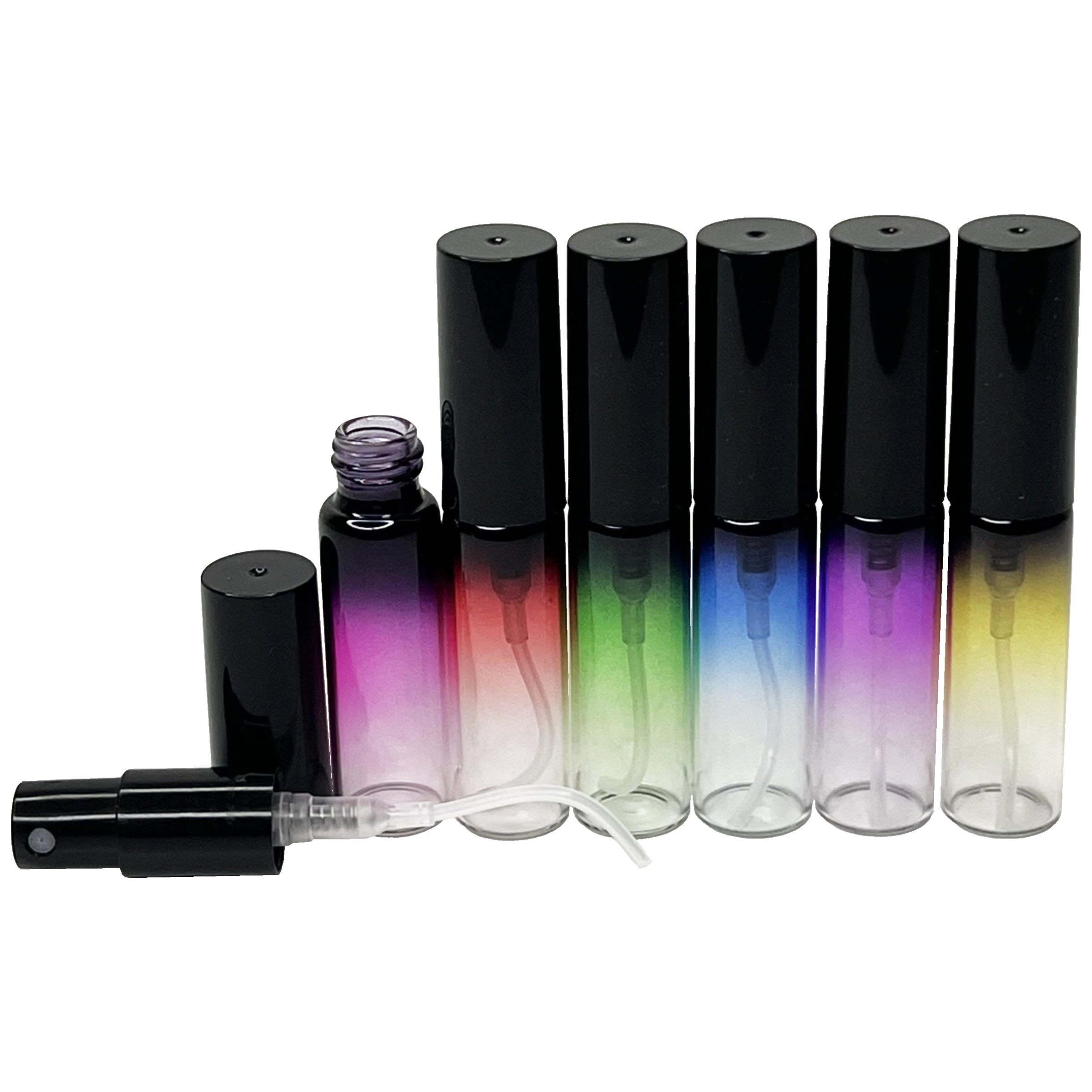 4ml mini glass perfume spray bottles 6 colors gradient black