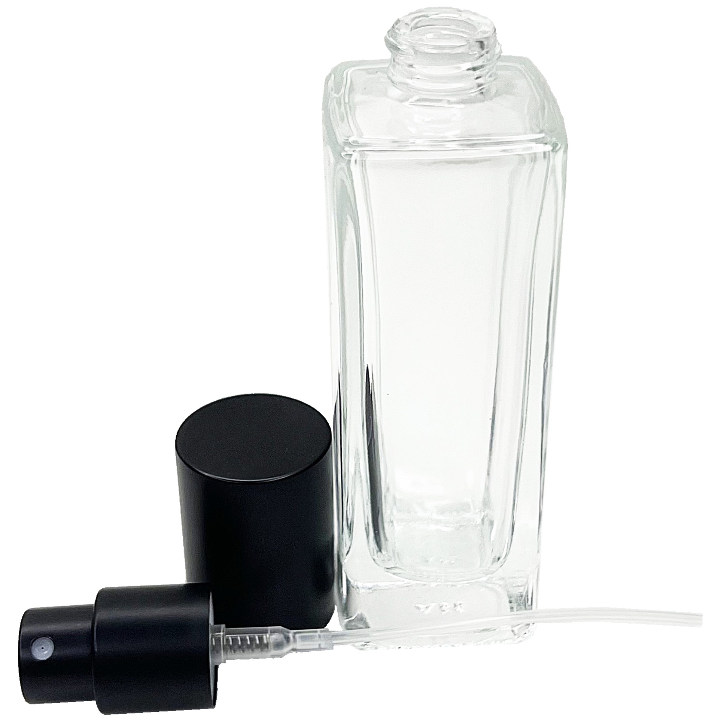 30ml 1oz perfume spray bottles thick tall square clear glass 15mm sprayers