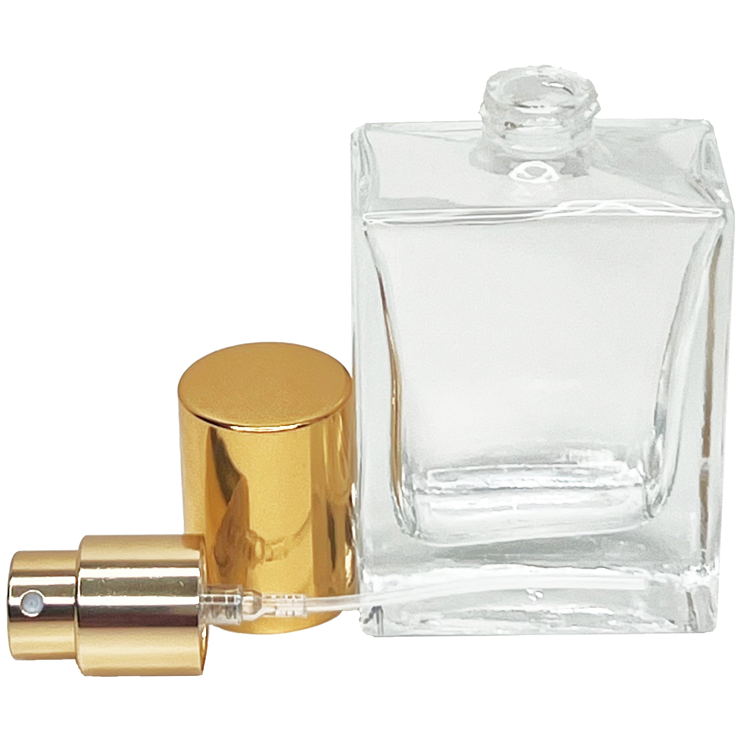 30ml 1oz heavy base clear square glass perfume spray bottles