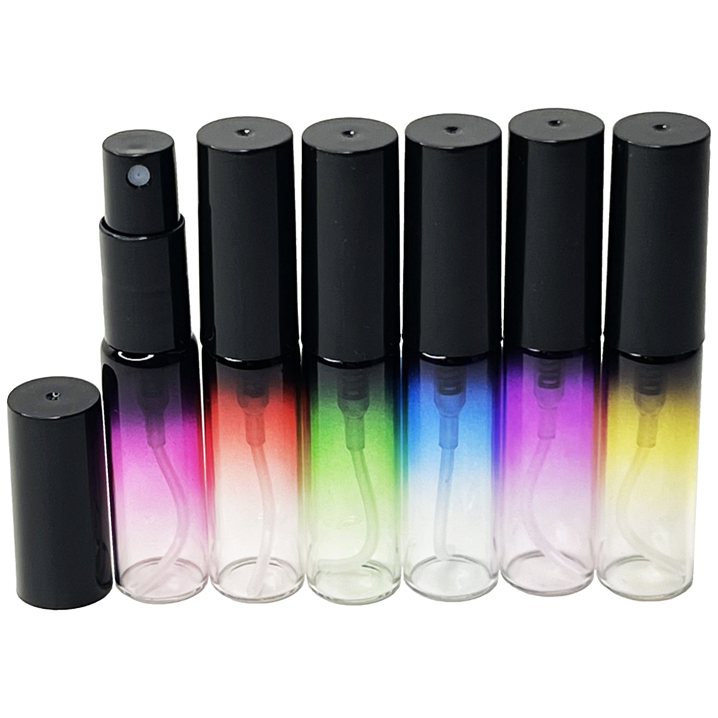 4ml mini glass perfume spray bottles 6 colors gradient black