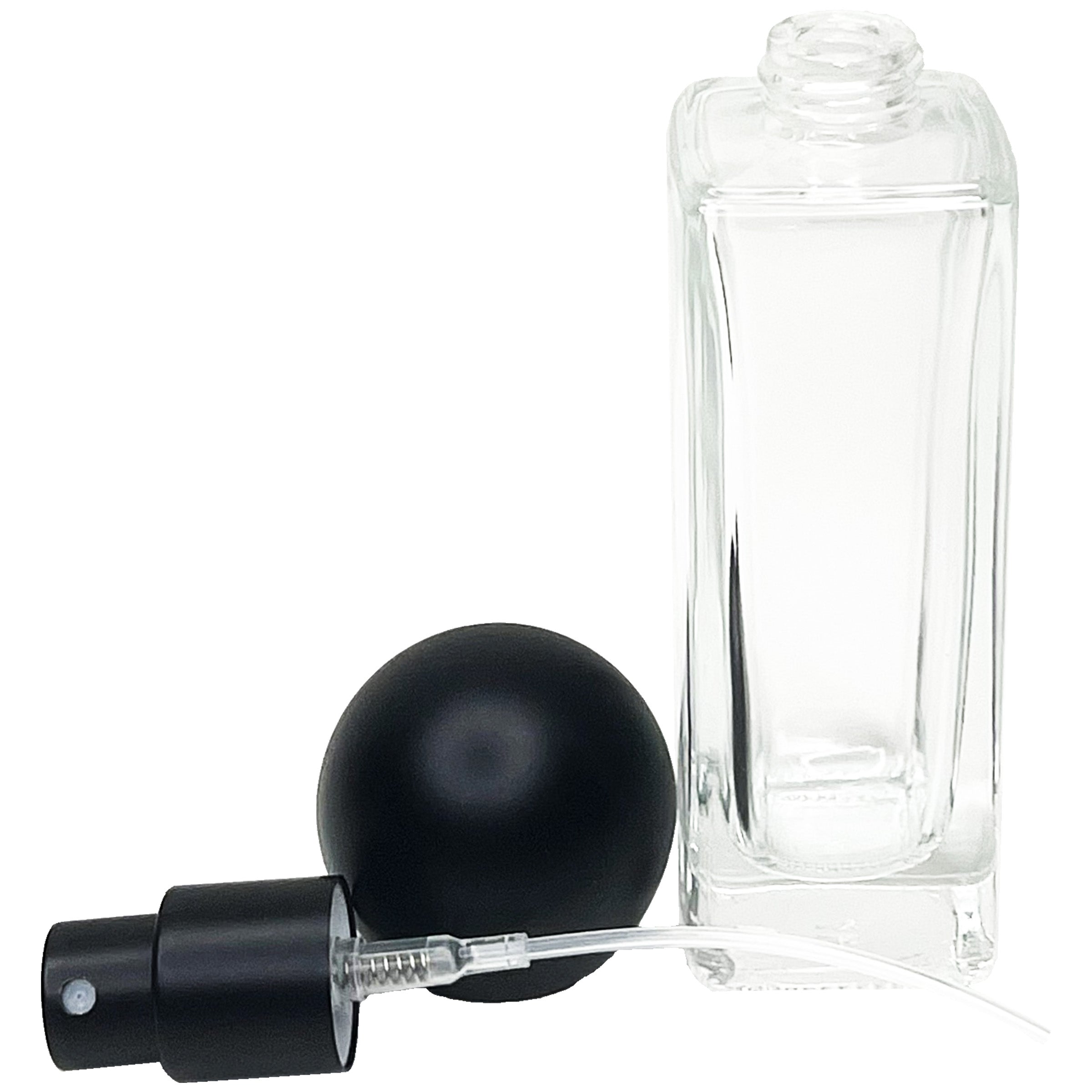 30ml 1oz perfume spray bottles thick tall square clear glass ball lids