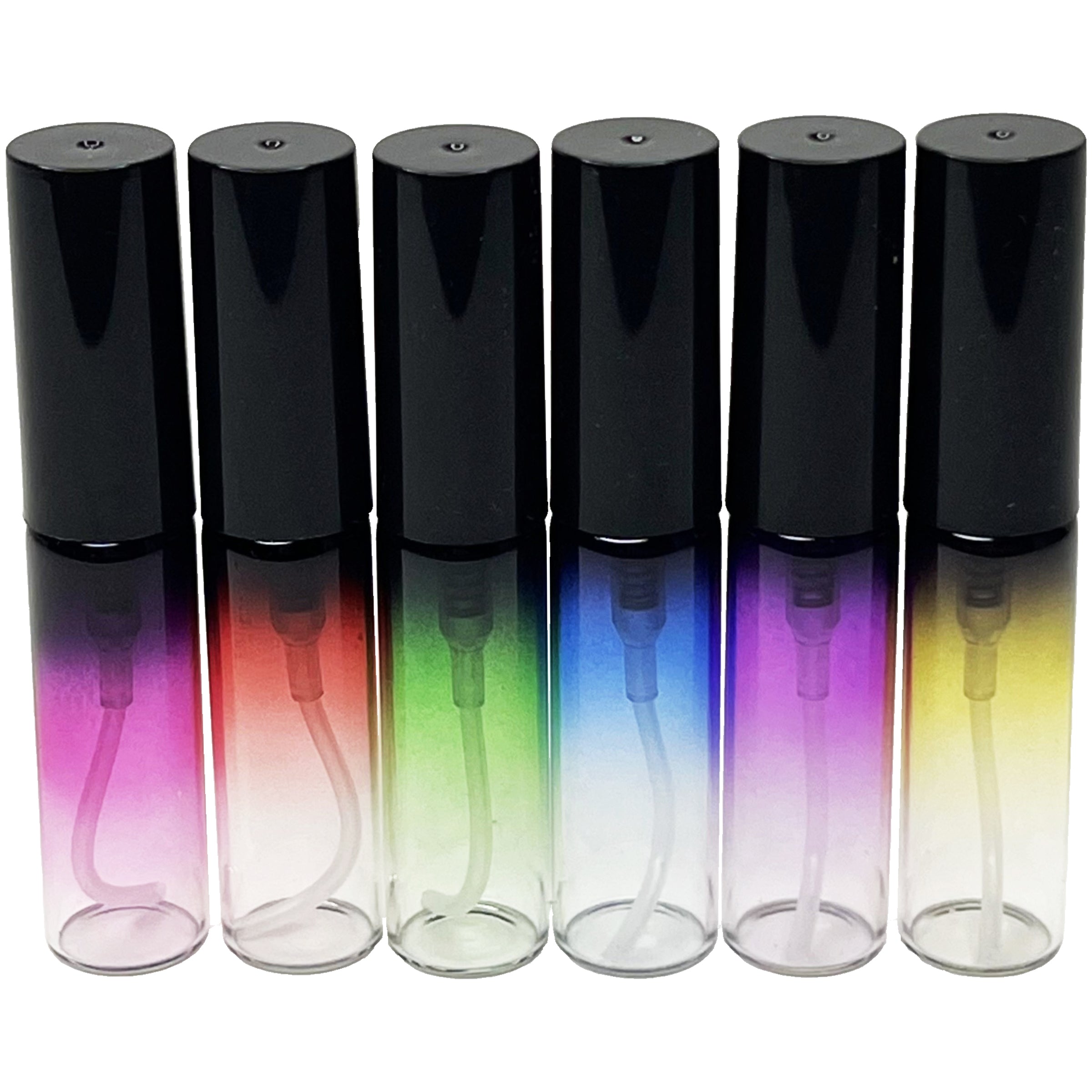 4ml mini glass perfume spray bottles 6 colors gradient black