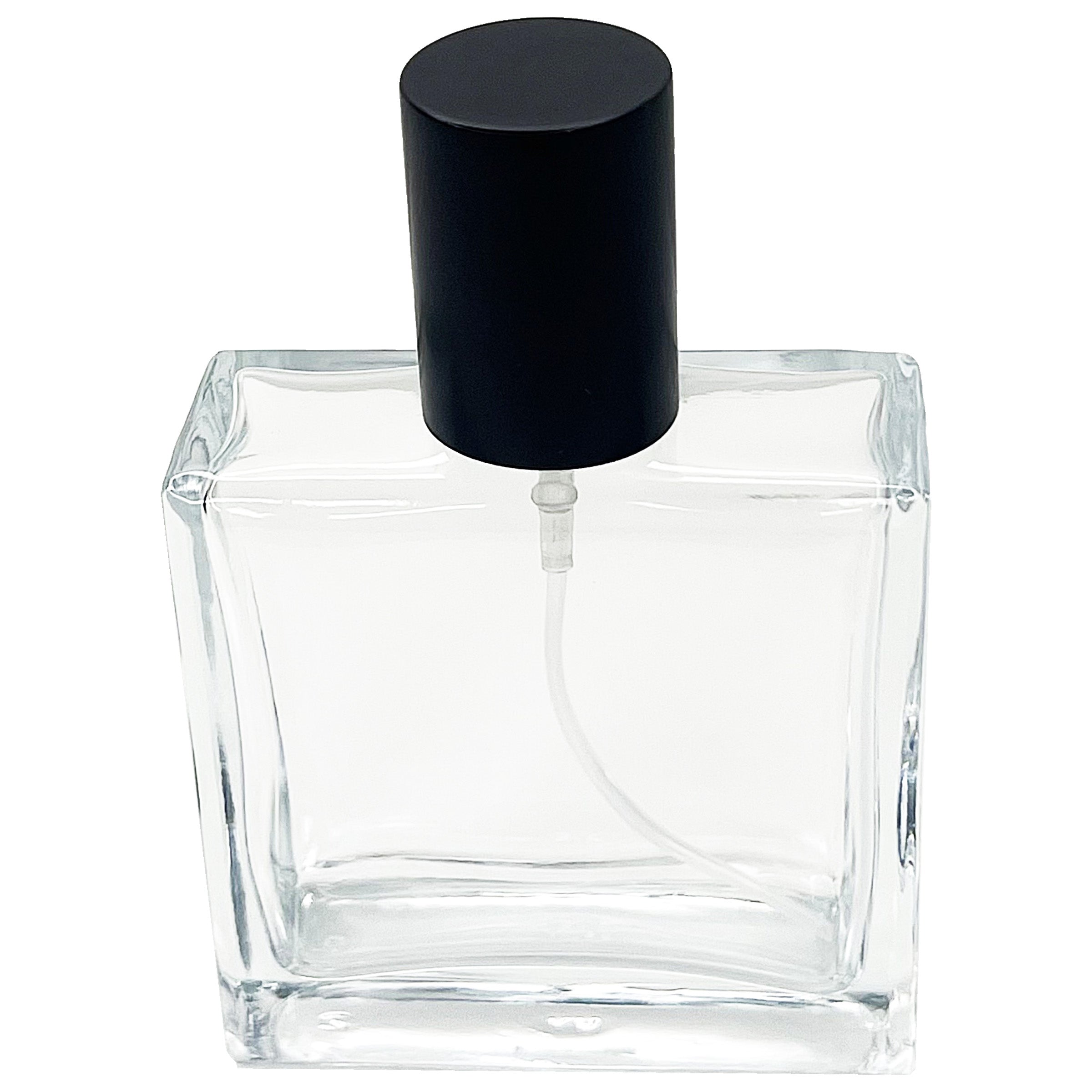 50ml 1.7oz square clear glass perfume spray bottles