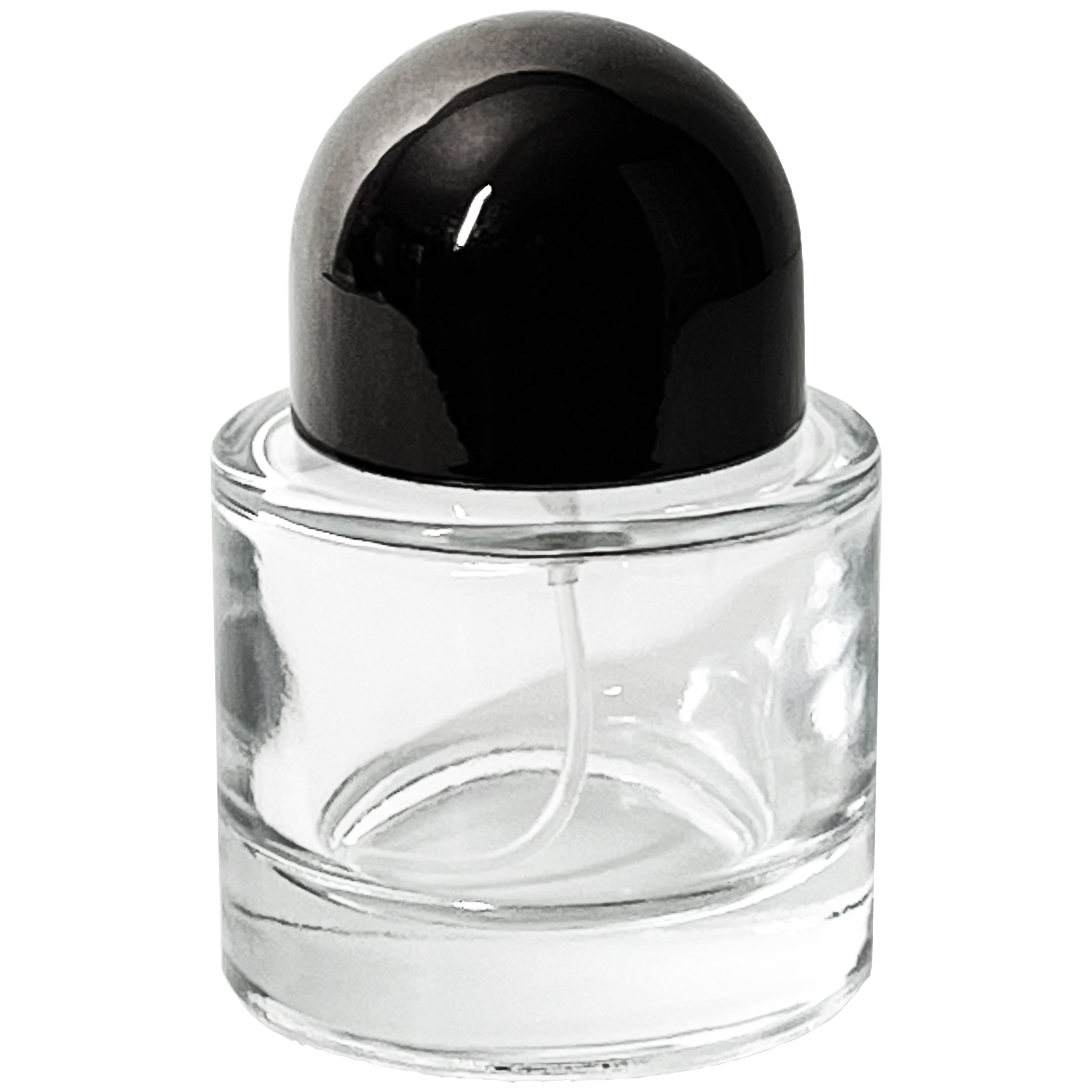 30ml 1oz Round metallic Black Half Cap Thick Glass Spray Bottles