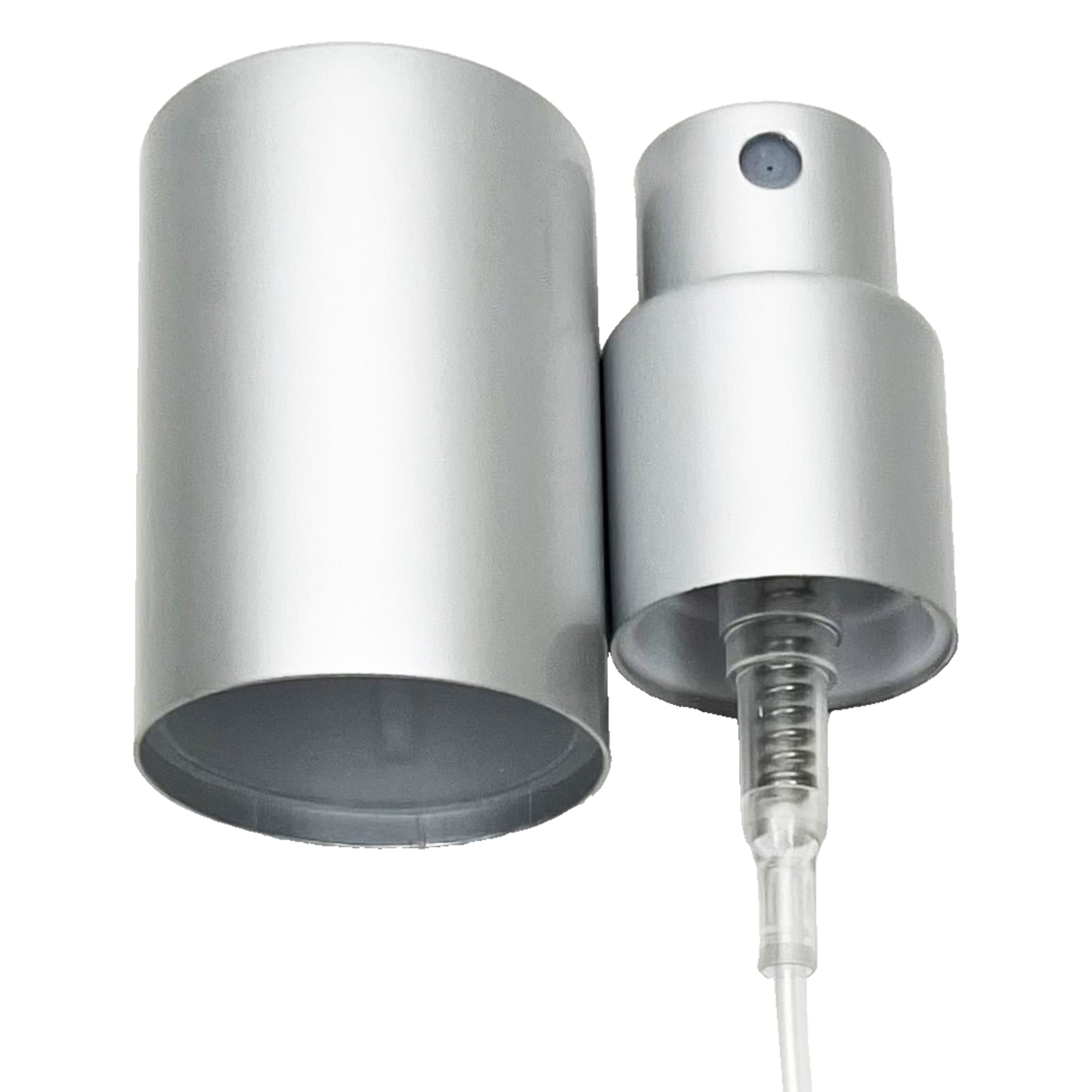 15/410 high quality matte aluminum fine mist screw on sprayers and lids