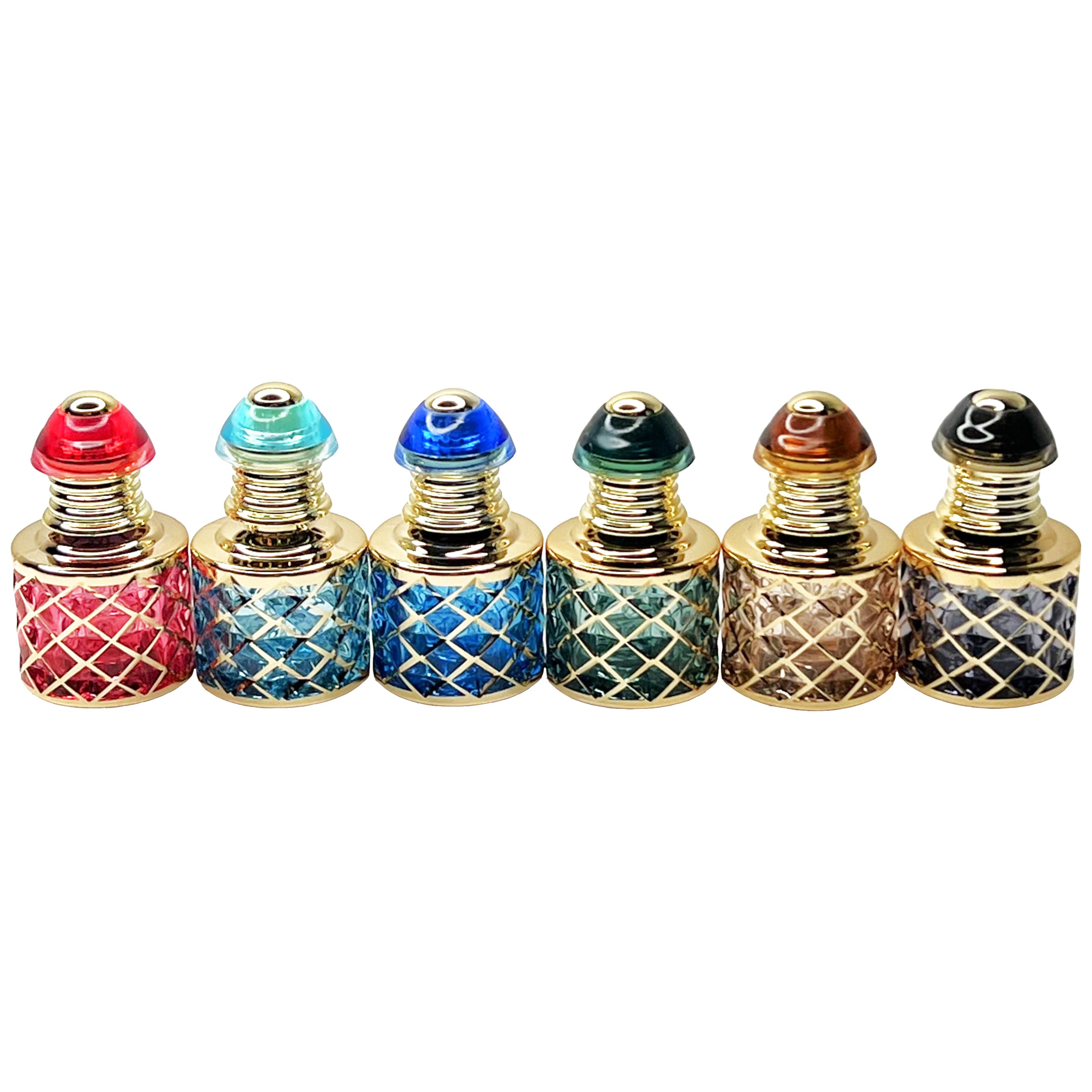 8ml colored glass uv gold attar perfume oil bottles dipstick