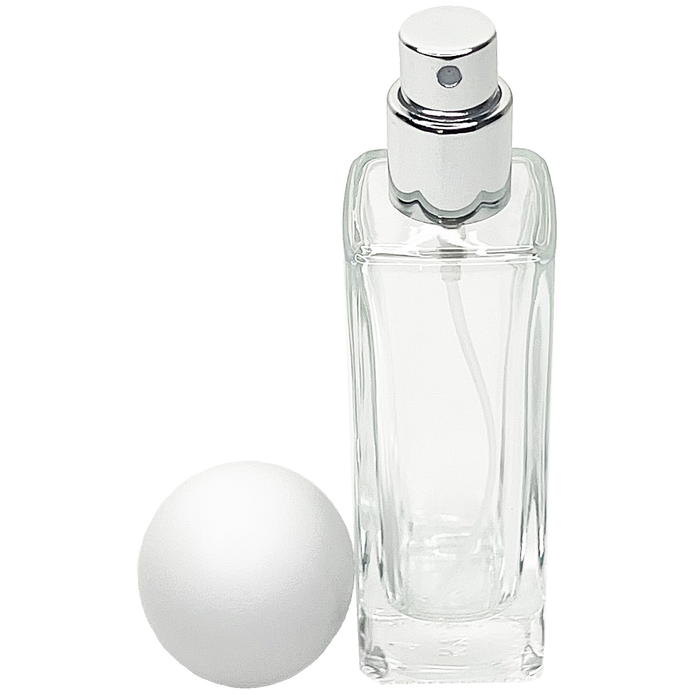 30ml 1oz perfume spray bottles thick tall square clear glass ball lids