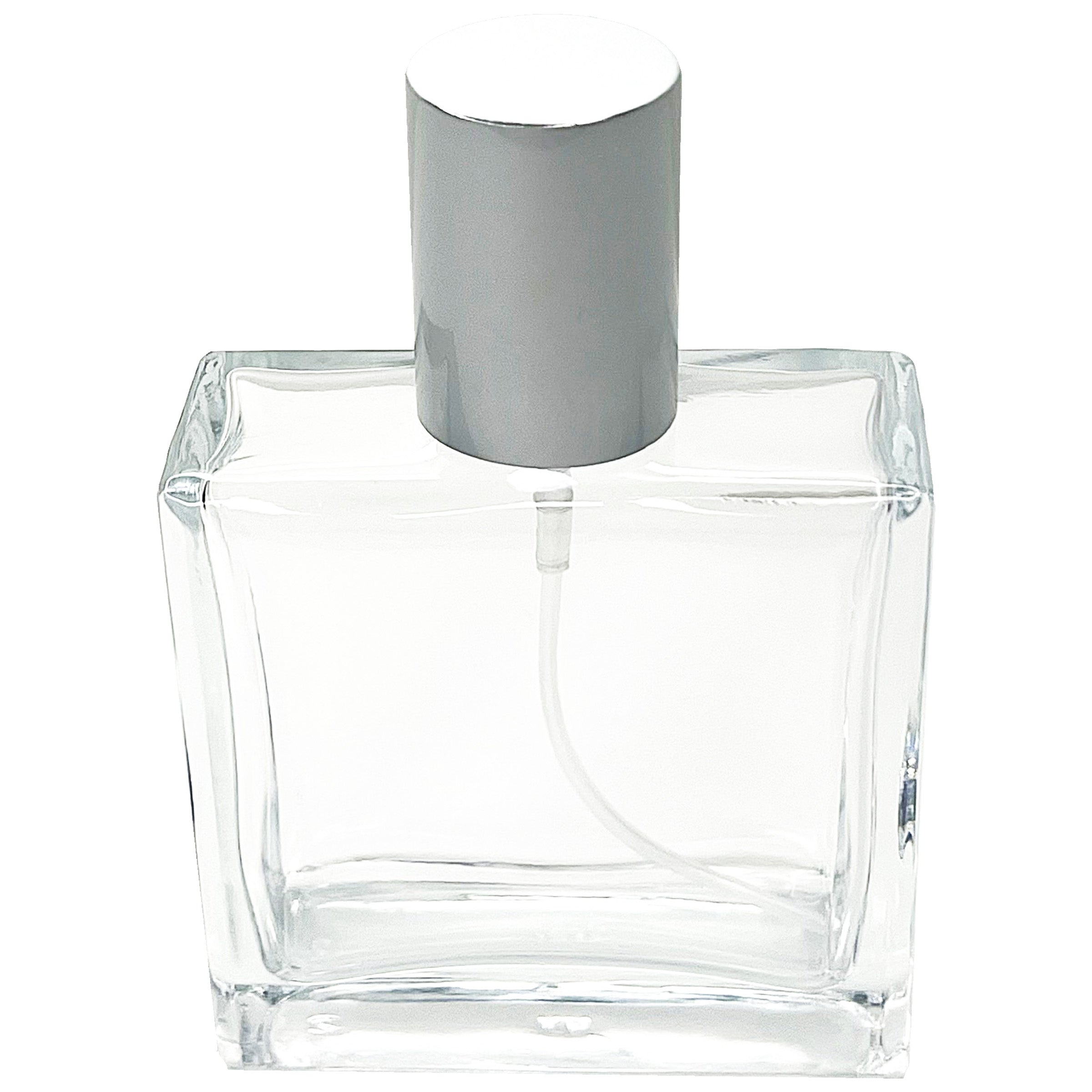 50ml 1.7oz square clear glass perfume spray bottles