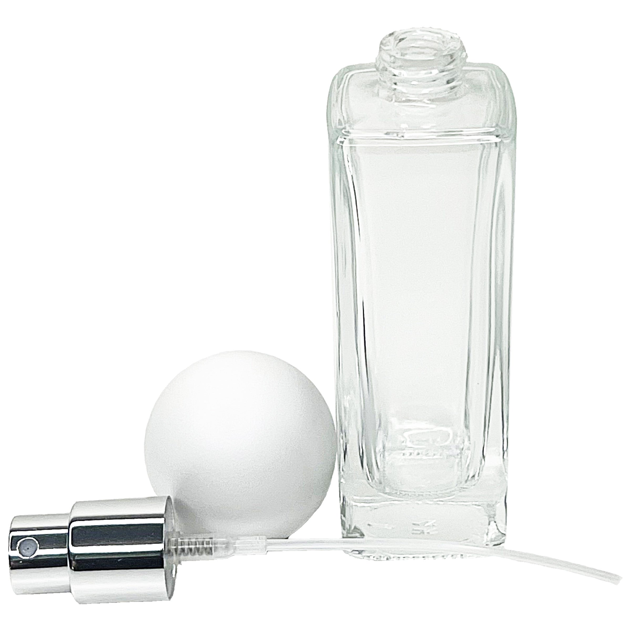 30ml 1oz perfume spray bottles thick tall square clear glass ball lids