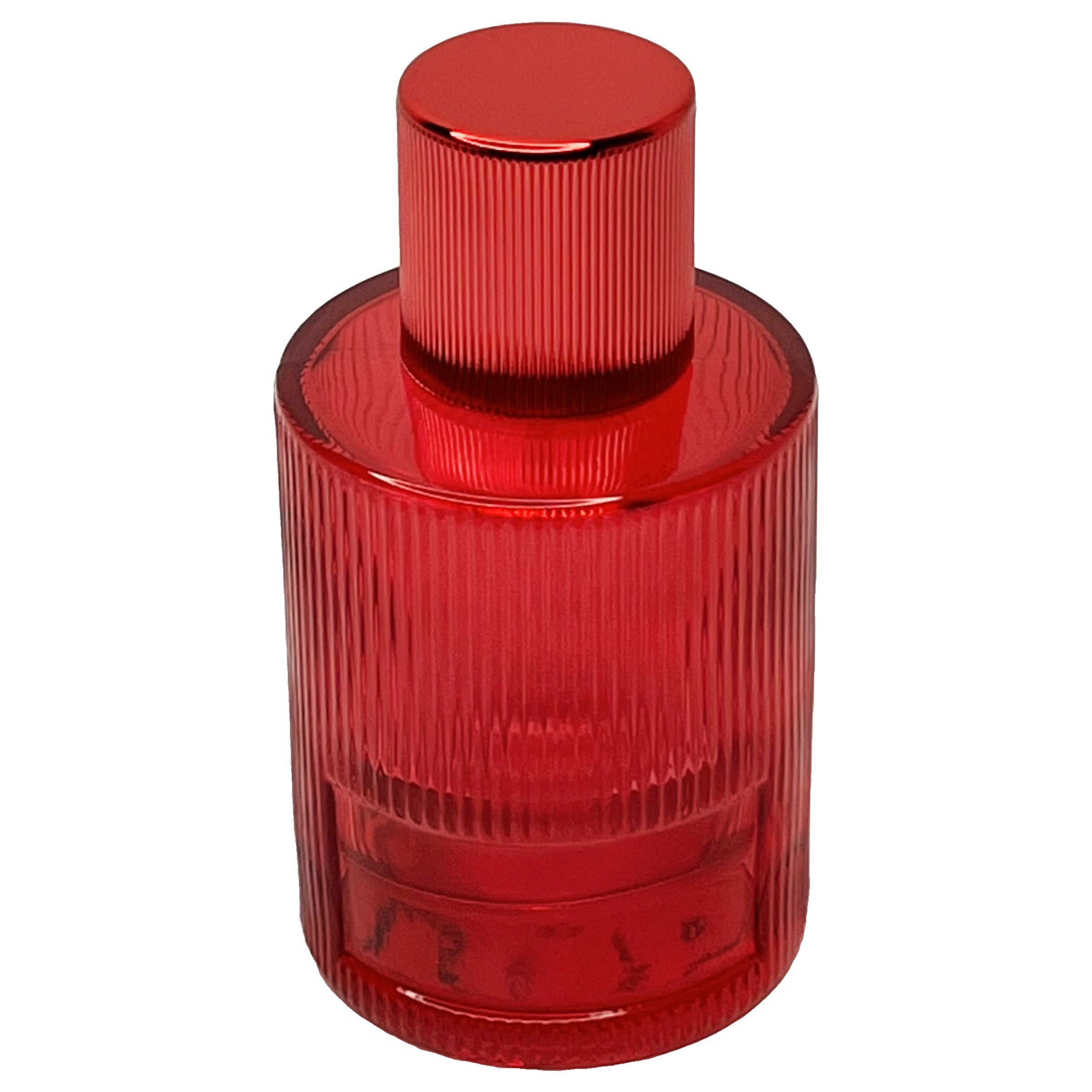 50ml 1.7oz colored striped cylinder matching uv lids glass perfume spray bottles