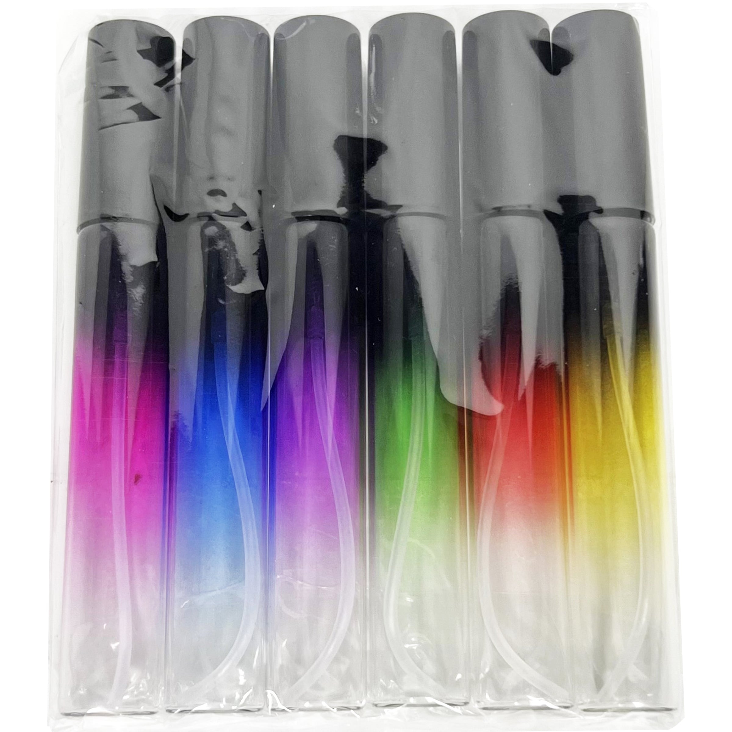 8ml 6 colors gradient black glass spray bottles
