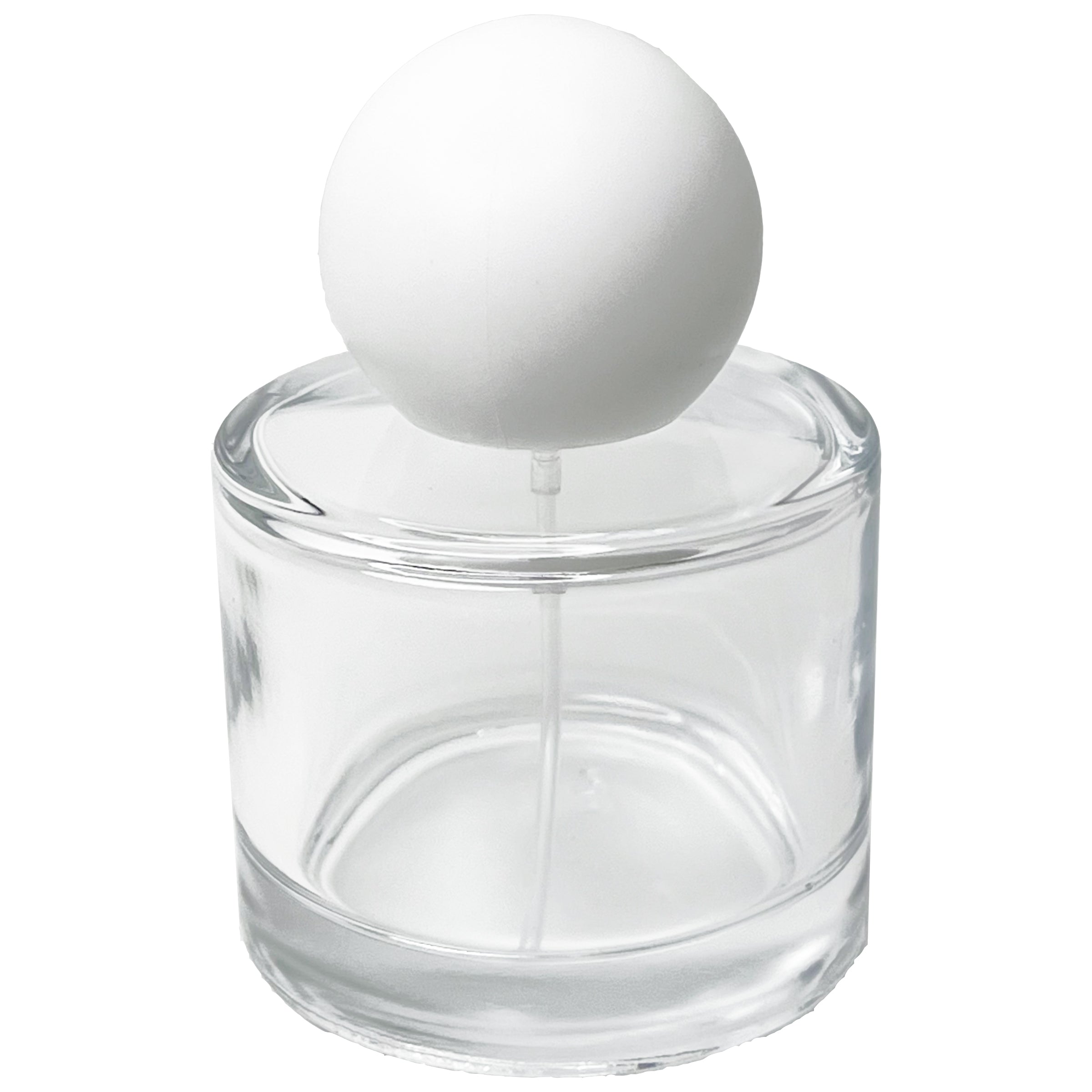 50ml 1.7oz Round thick glass spray bottles white ball cap