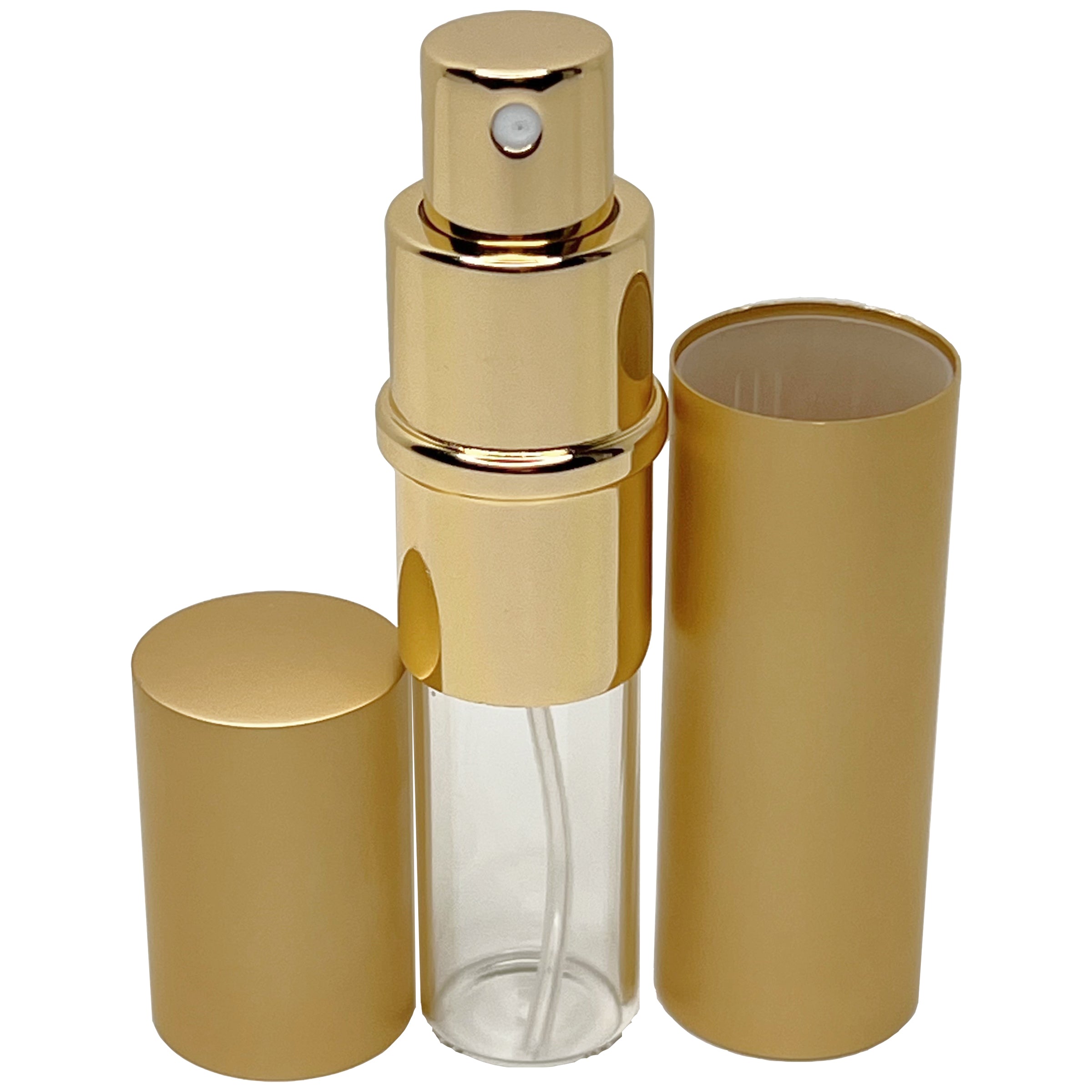 10ml 0.33oz Perfume Glass Spray Deluxe Bottles Gold Atomizers