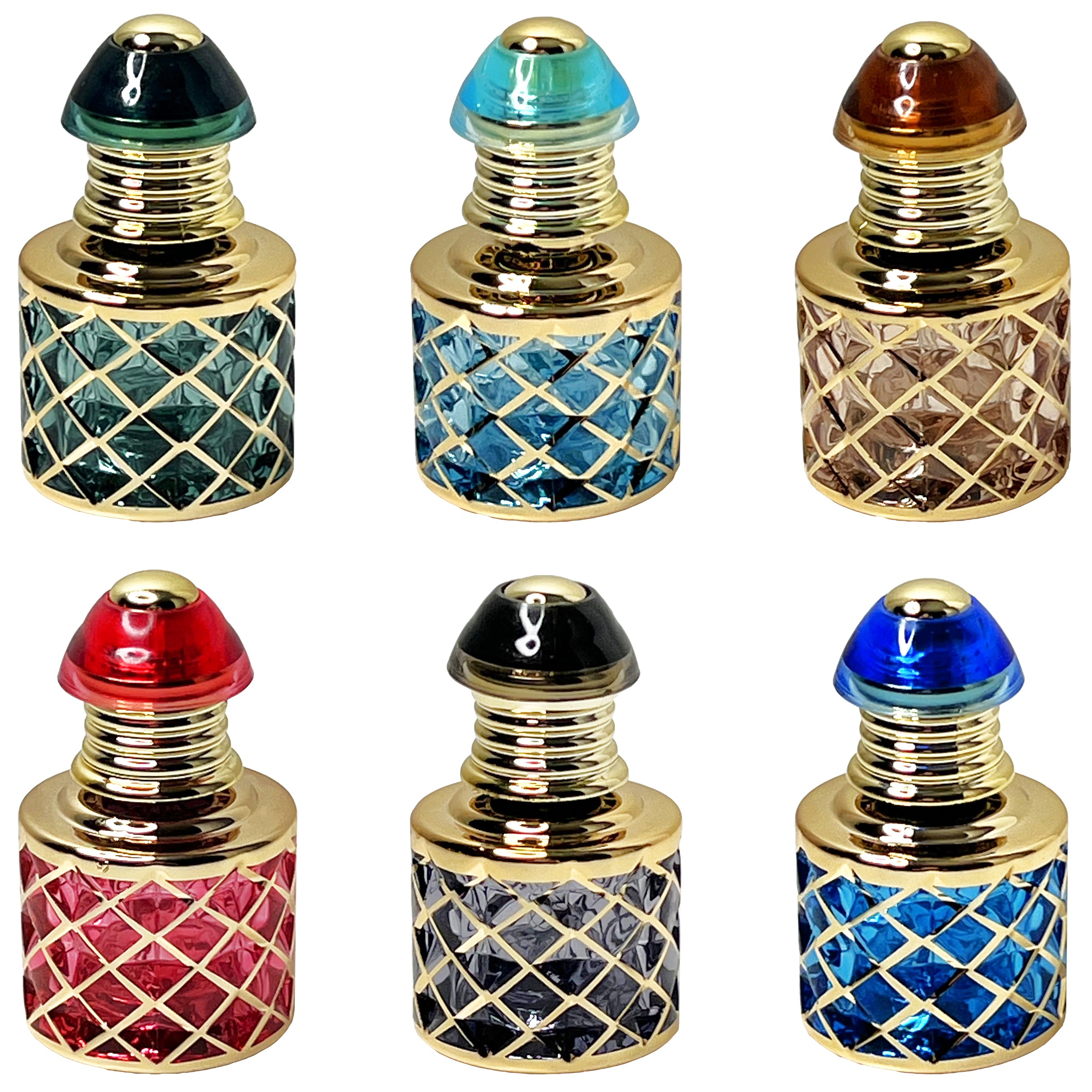 8ml colored glass uv gold attar perfume oil bottles dipstick