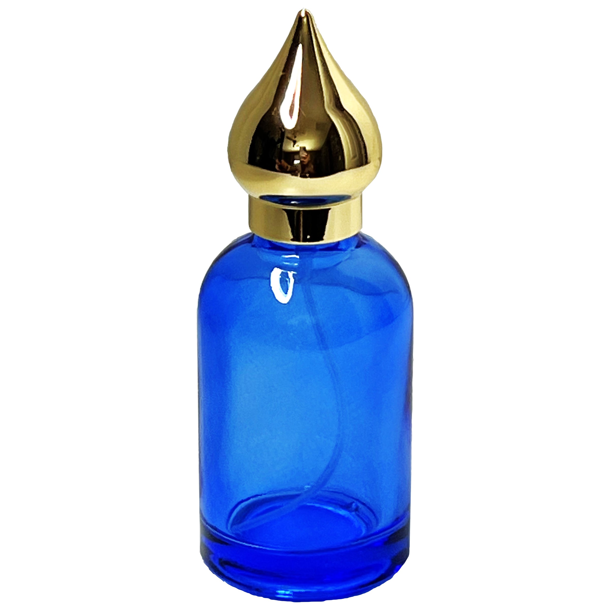 50ml 1.7oz Taj UV gold lids colored glass perfume spray bottles boxes