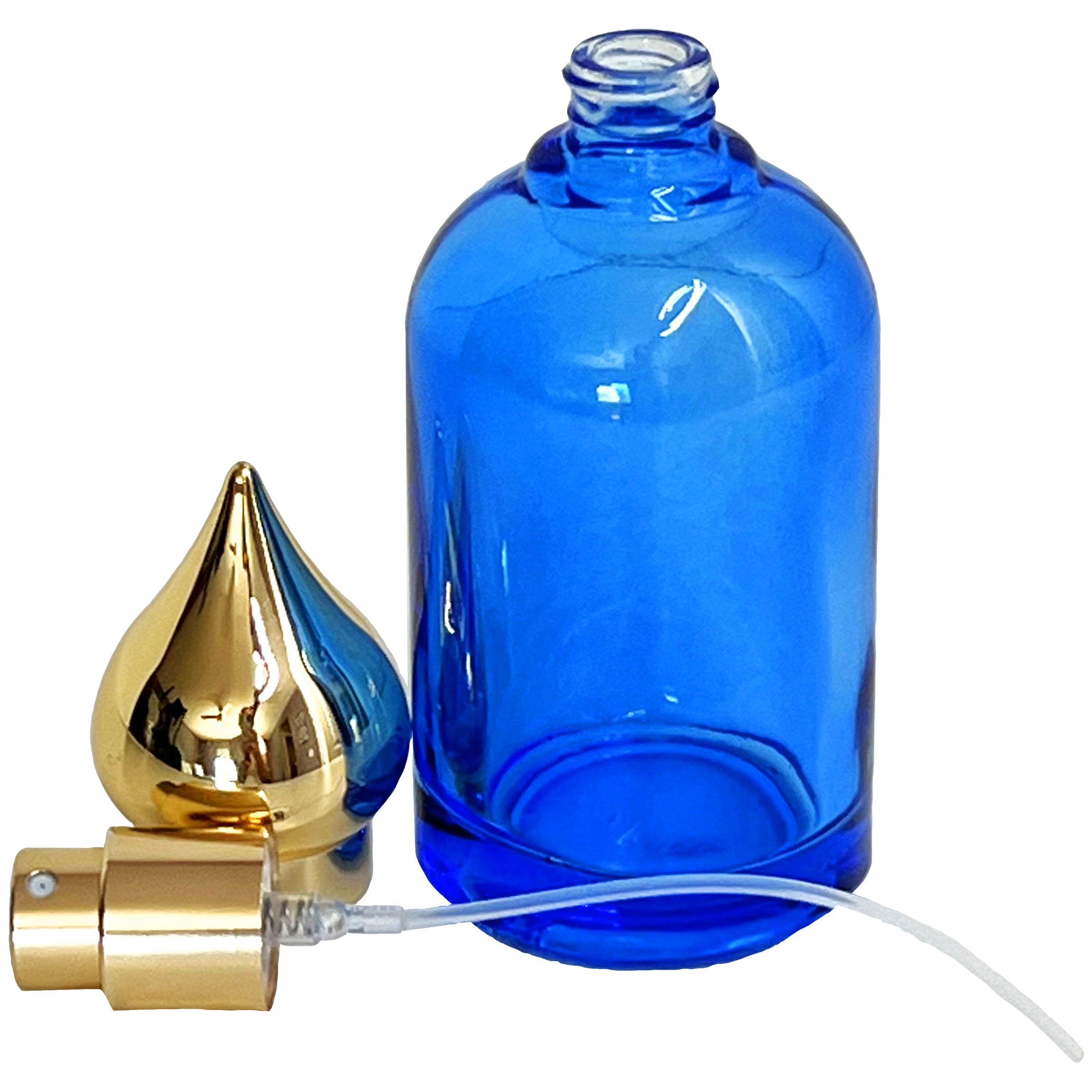50ml 1.7oz Taj UV gold lids colored glass perfume spray bottles boxes