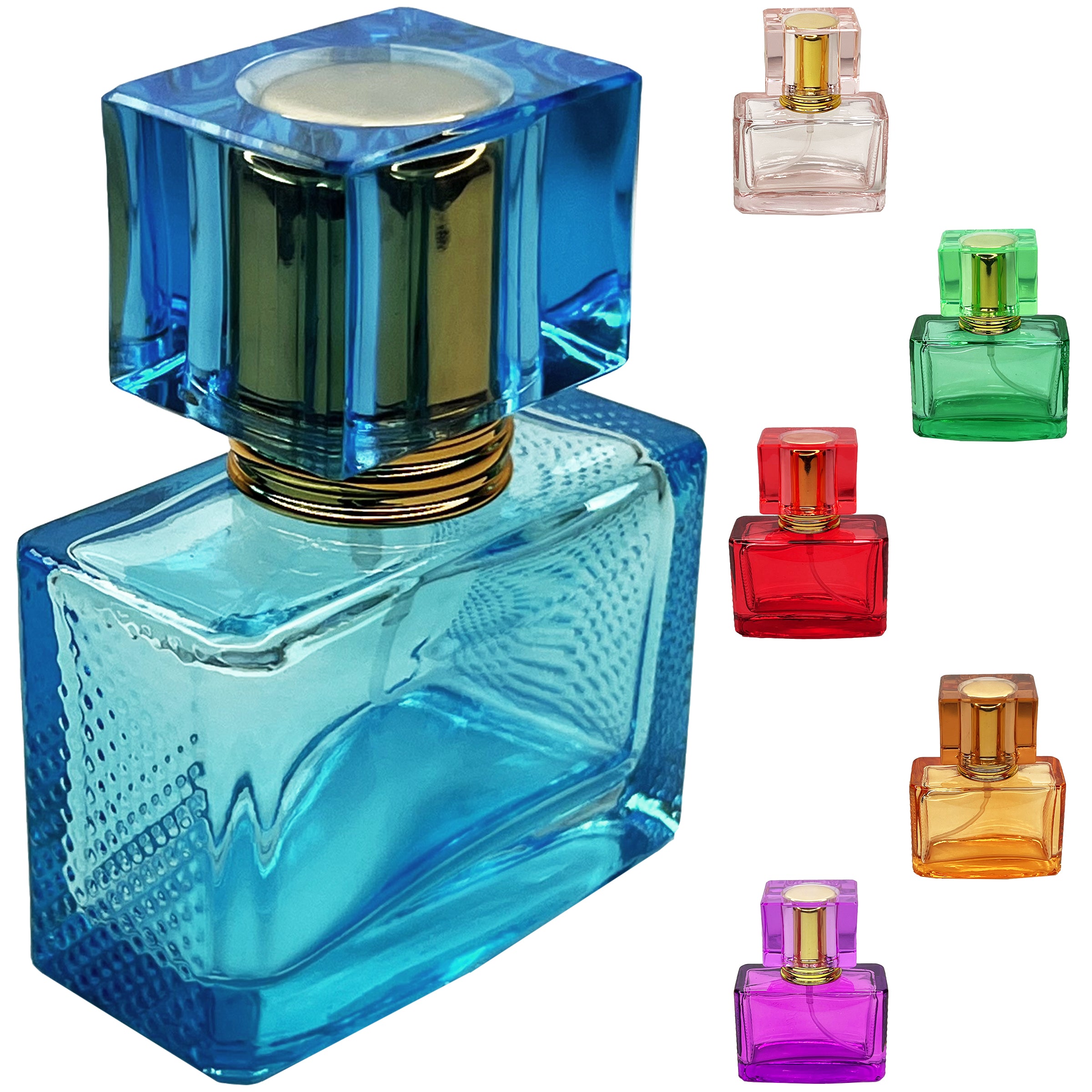 25ml 0.85oz colored glass perfume spray bottles