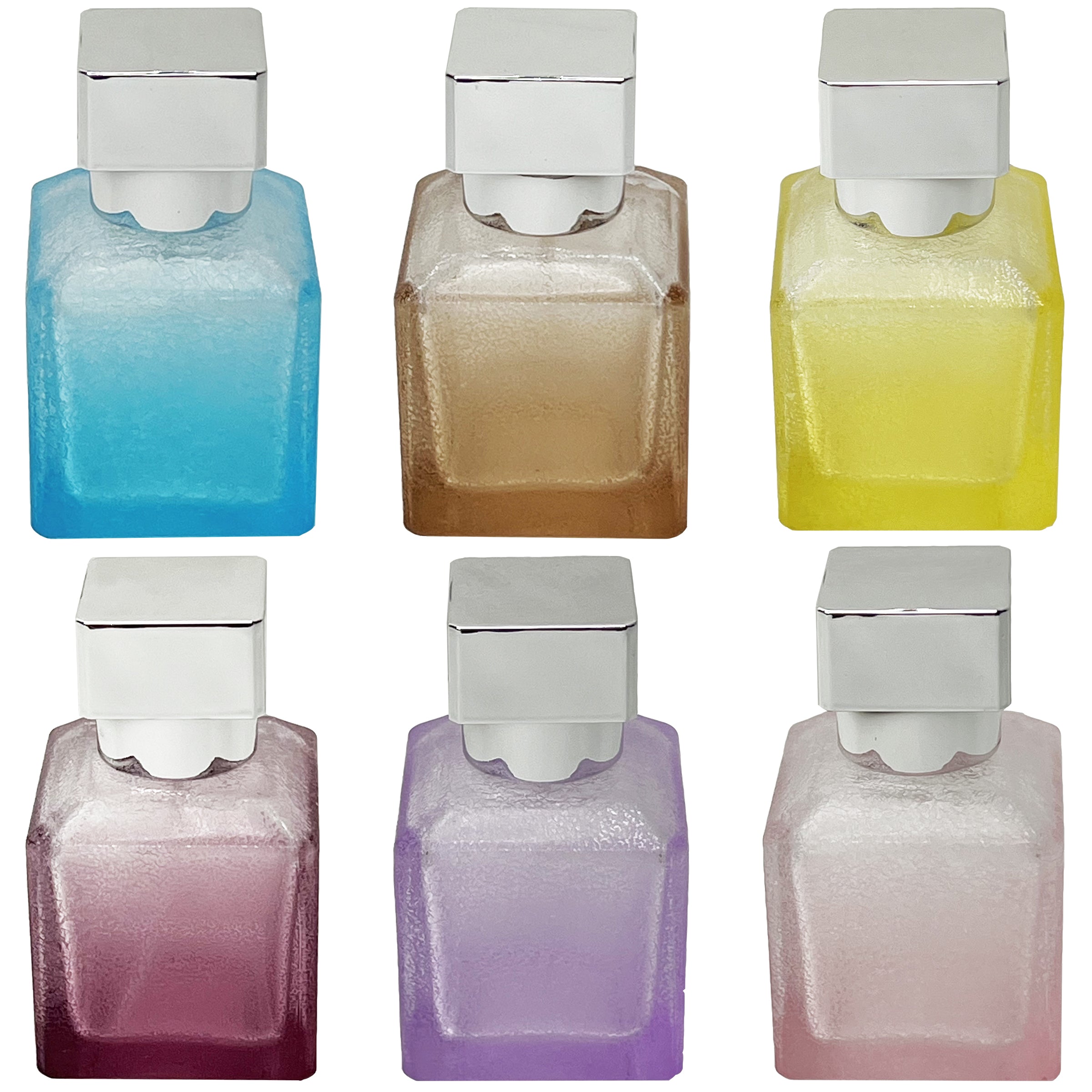 50ml 1.7oz 6 colors gradient cube textured glass perfume spray bottles