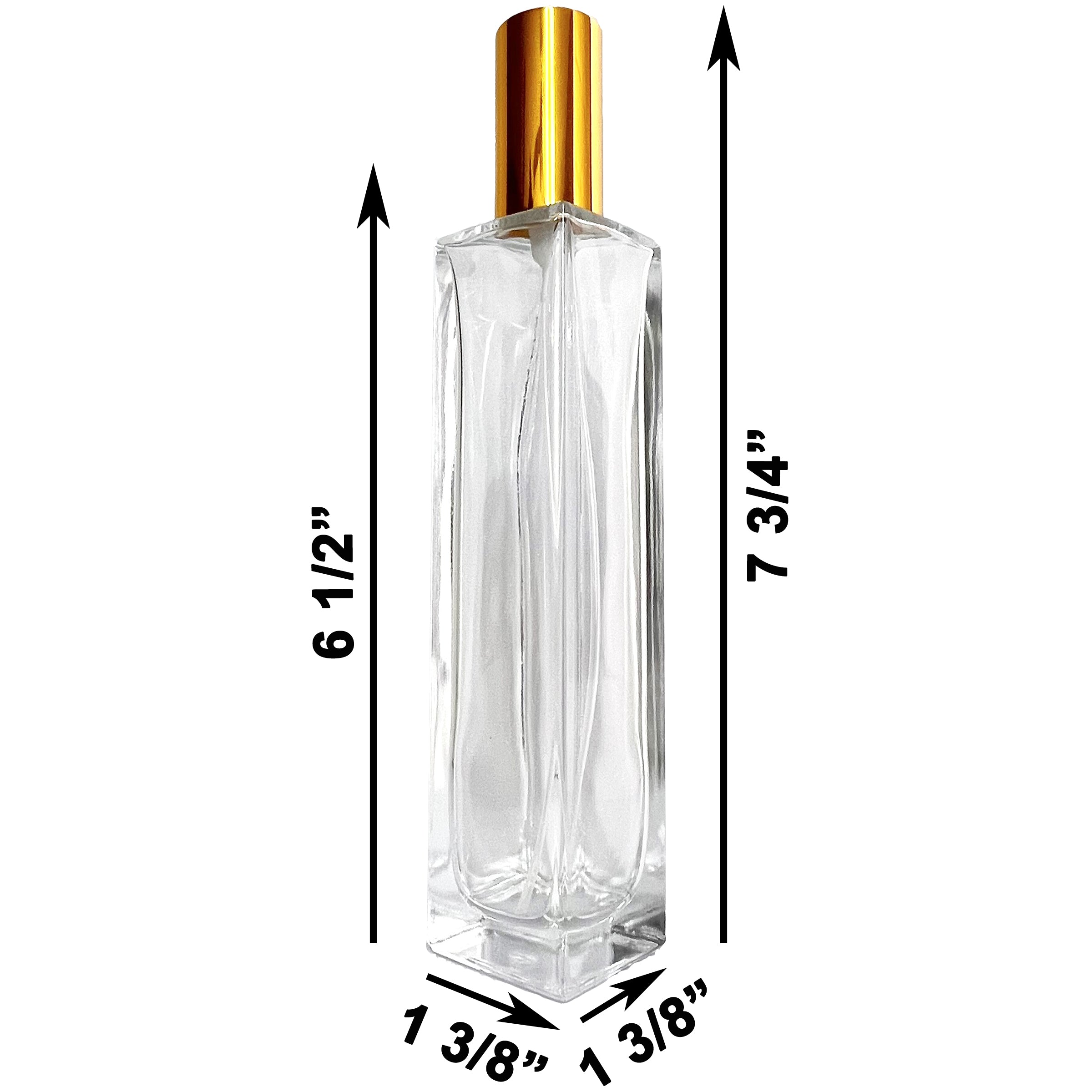 100ml 3.3oz Perfume Thick Glass Spray Tall Bottles Gold Atomizers