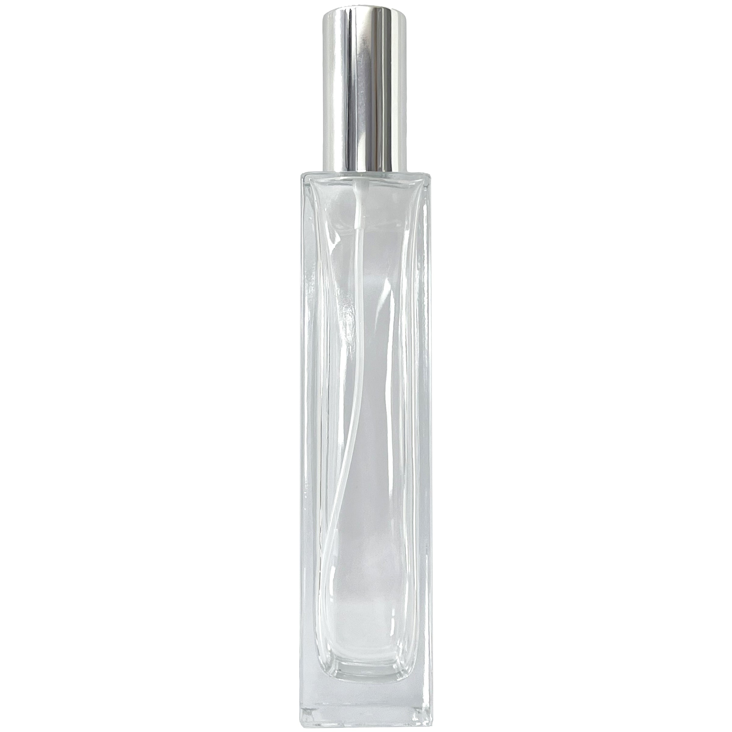100ml 3.3oz Thick Glass Spray Tall Perfume Bottles Silver Atomizers