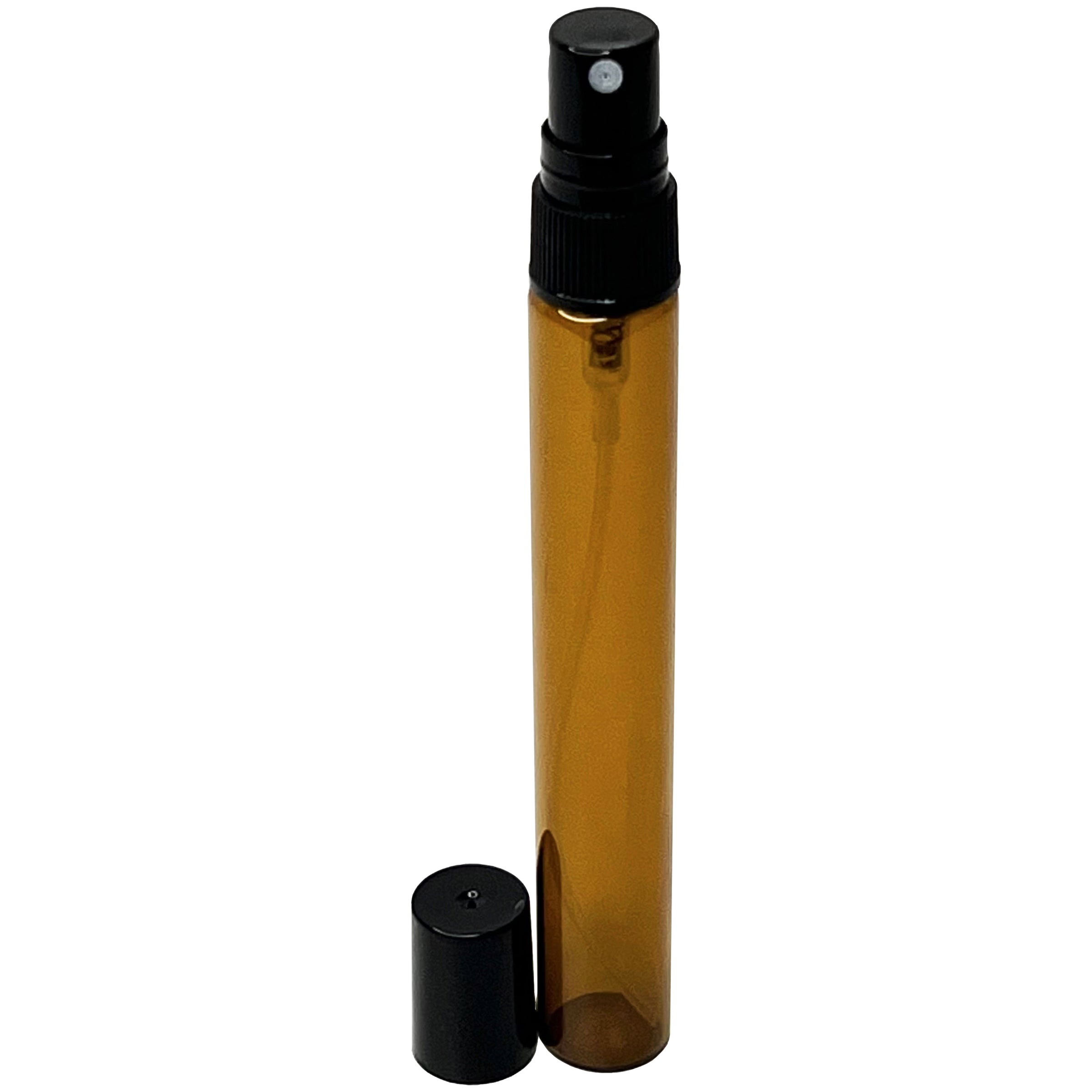 10ml 0.33oz Amber Tall Glass Spray Bottle Perfume Black Atomizer