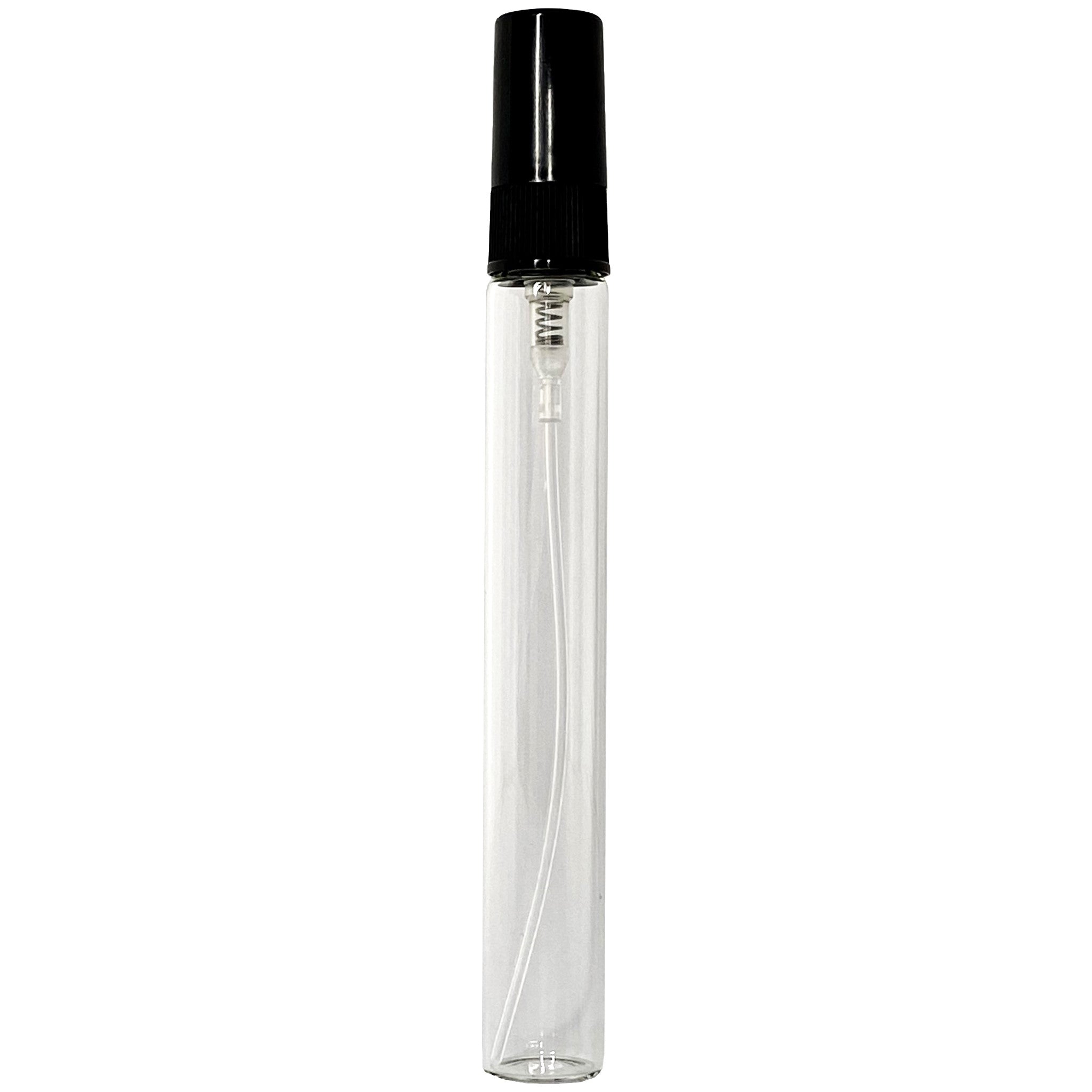 10ml 0.33oz Clear Perfume Tall Glass Spray Bottles Black Atomizer
