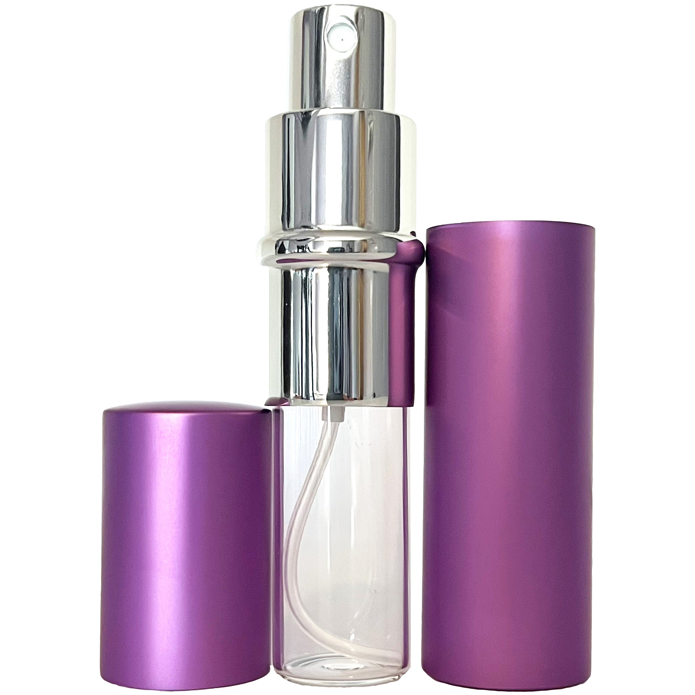 10ml 0.33oz Purple Perfume Glass Spray Deluxe Bottles Silver Atomizers