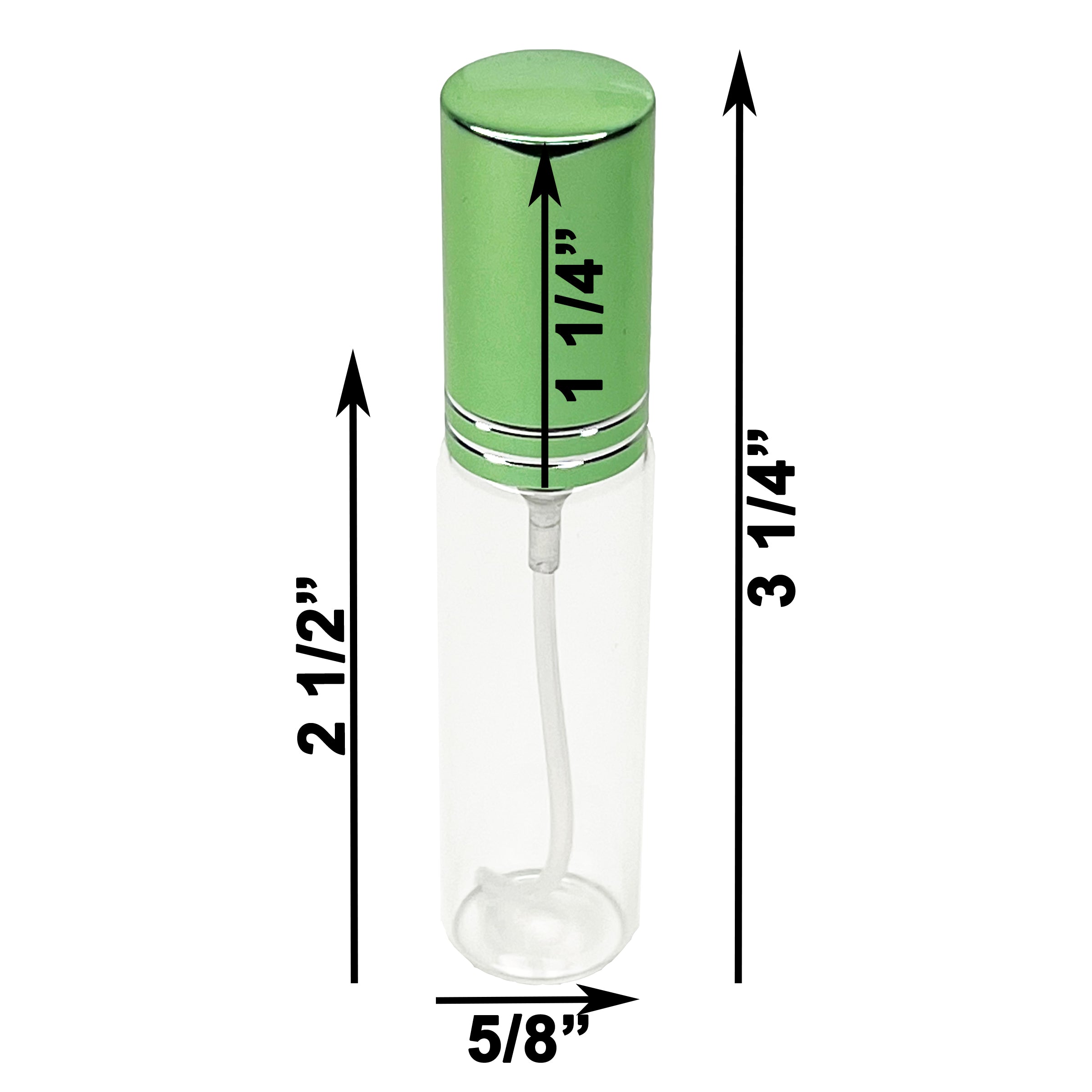 10ml 0.33oz Perfume Glass Spray Bottles Green Line Cap
