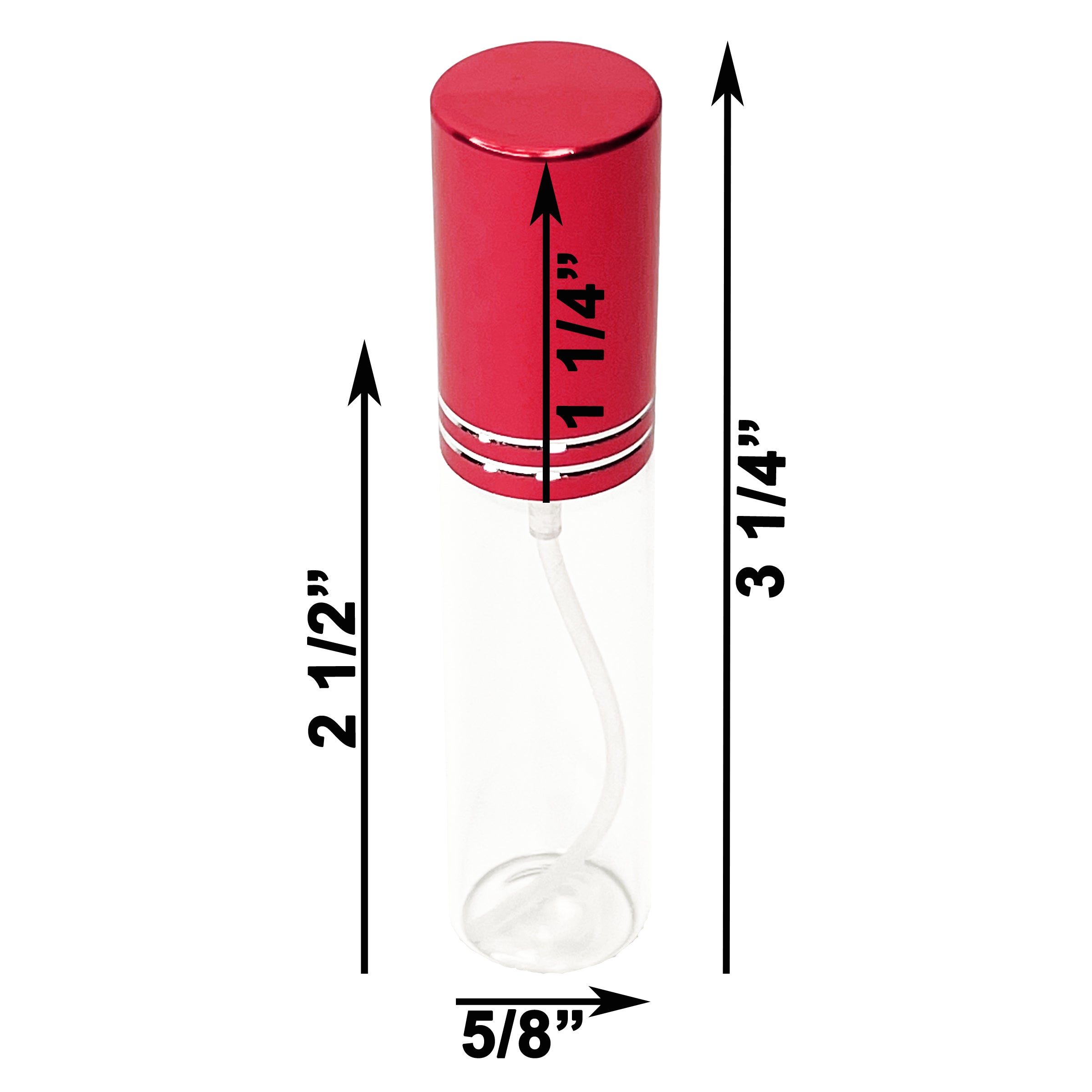 10ml 0.33oz Perfume Glass Spray Bottles Red Line Cap