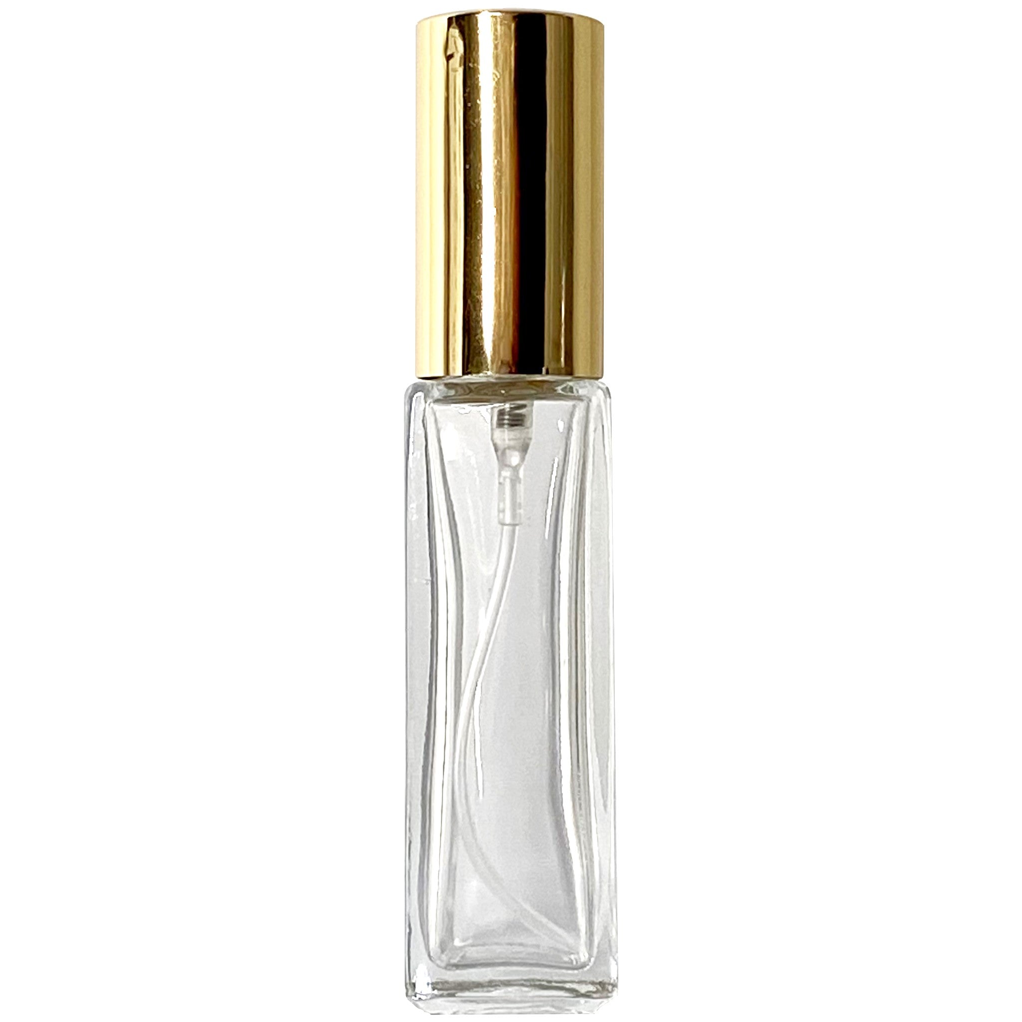 10ml 0.33oz Perfume Thick Glass Tall Spray Bottles Gold Atomizers