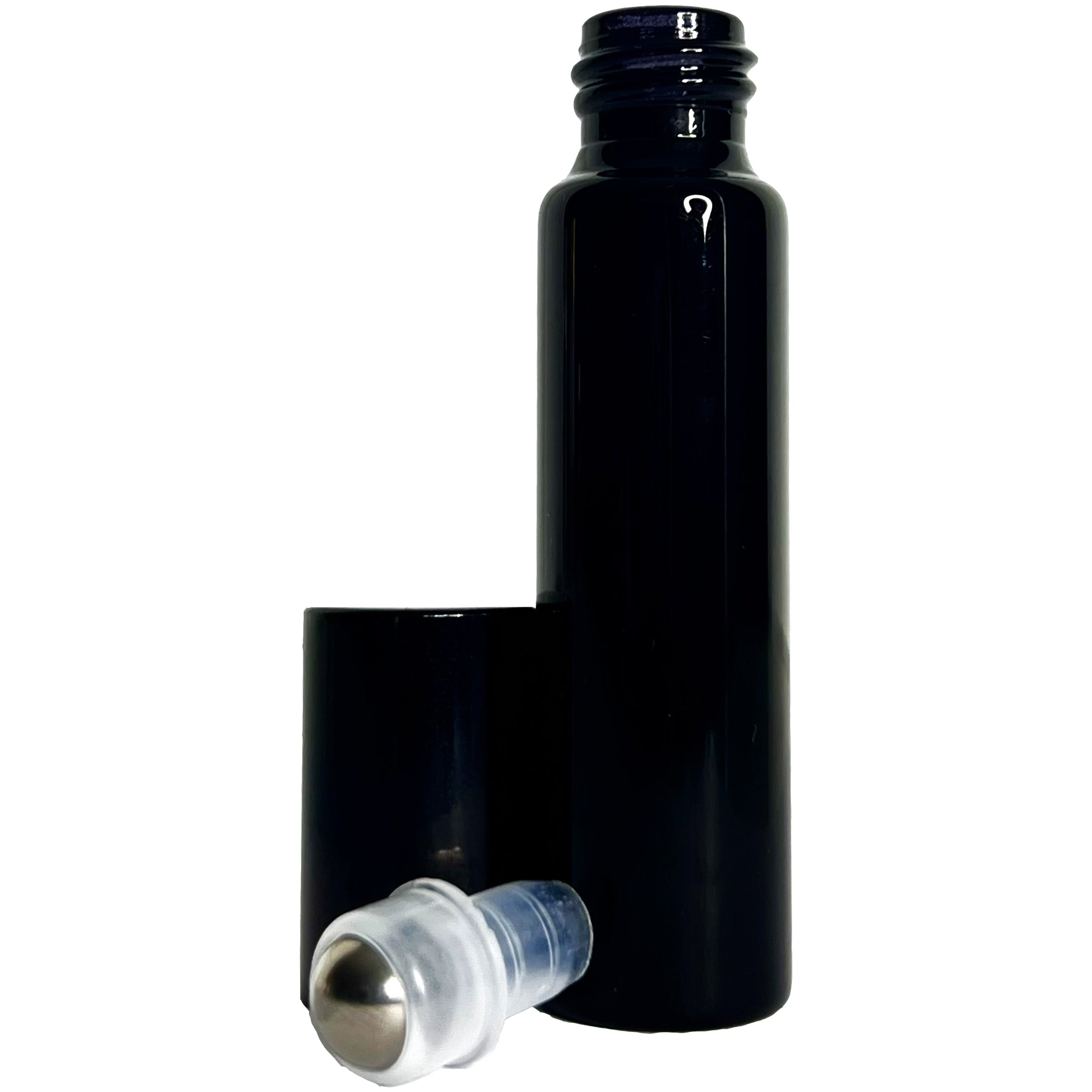10ml 0.33oz Black UV Electroplated Roll on Glass Bottle Roller Ball