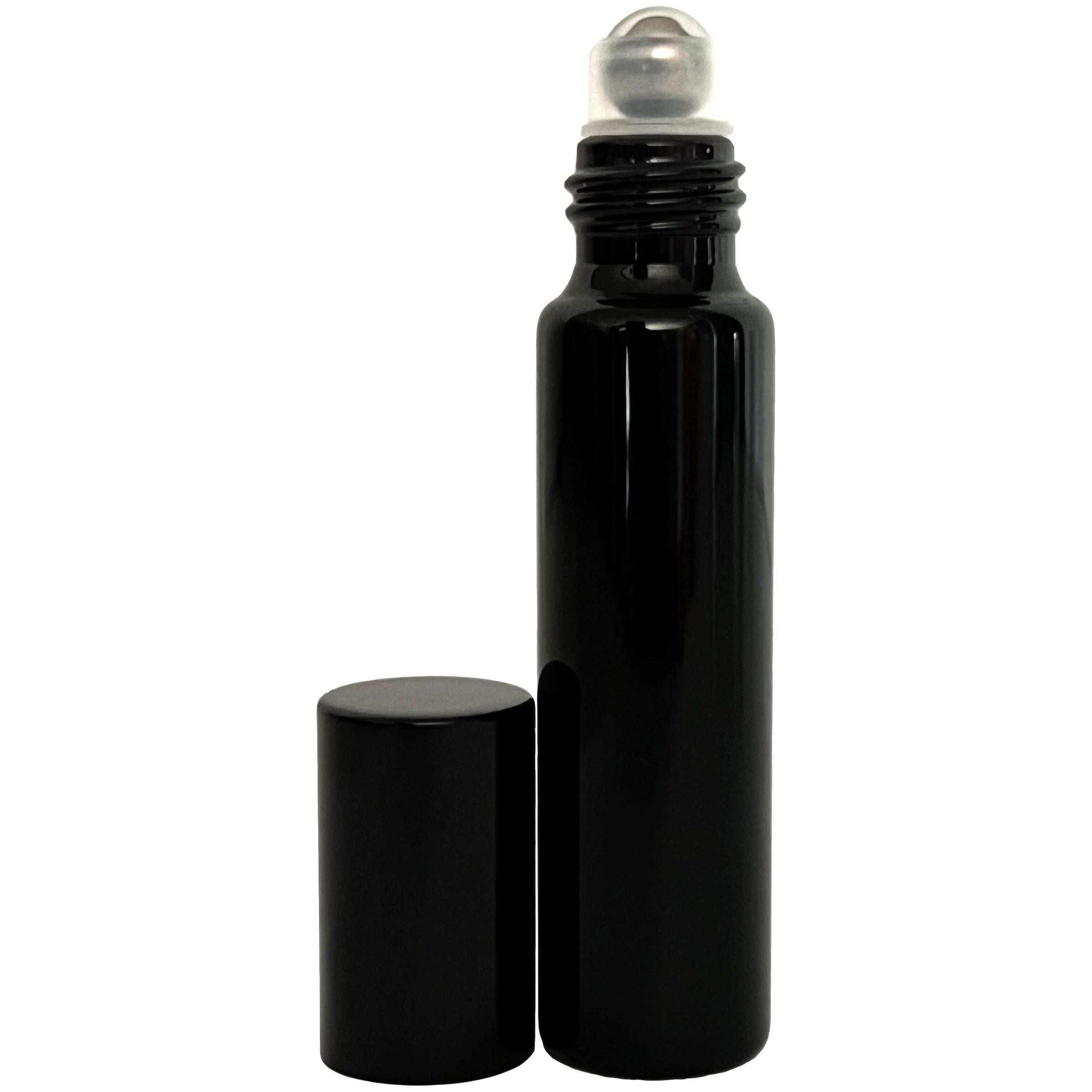 10ml 0.33oz Black UV Electroplated Roll on Glass Bottle Roller Ball