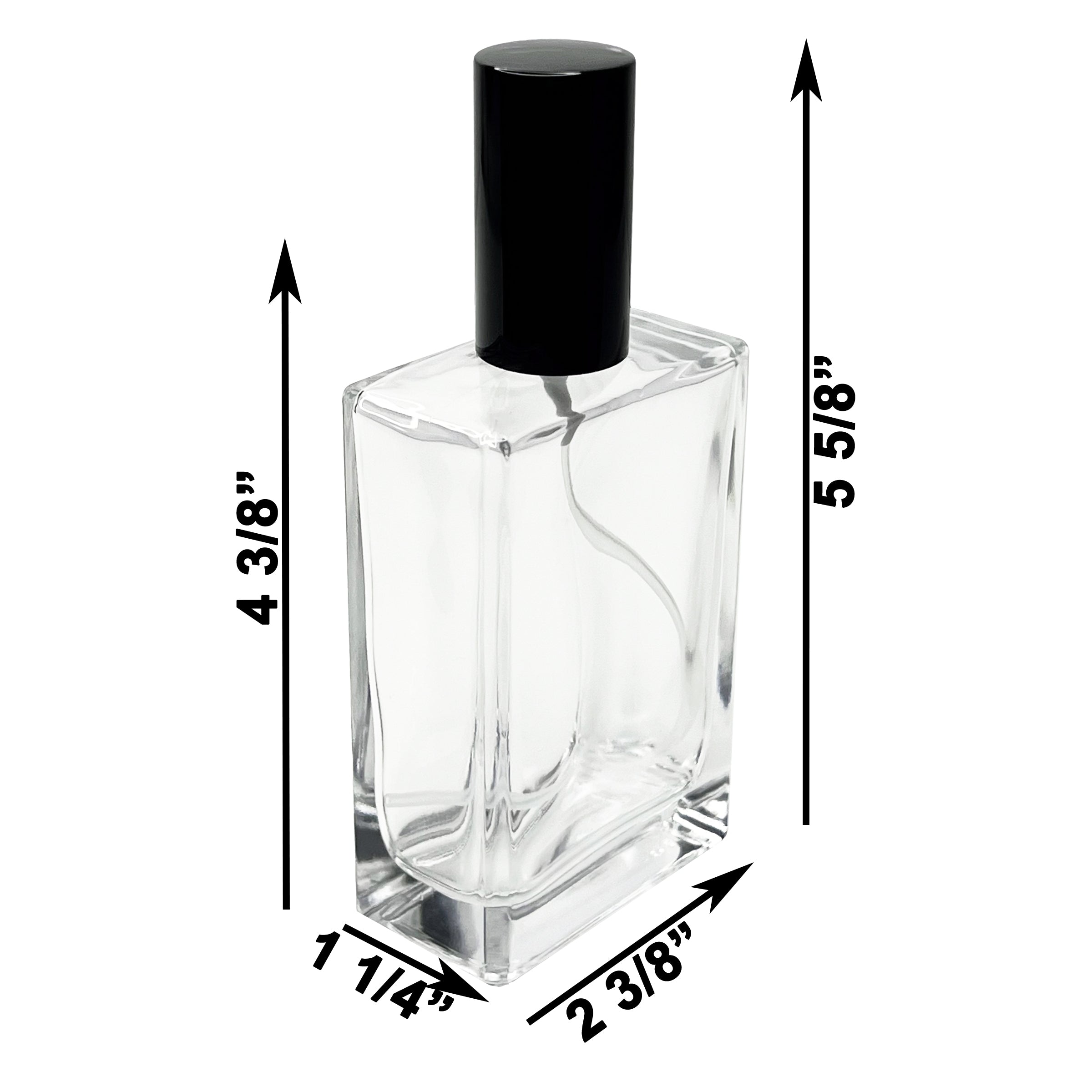 120ml 4oz Perfume Thick Glass Square Spray Bottles Black Atomizers