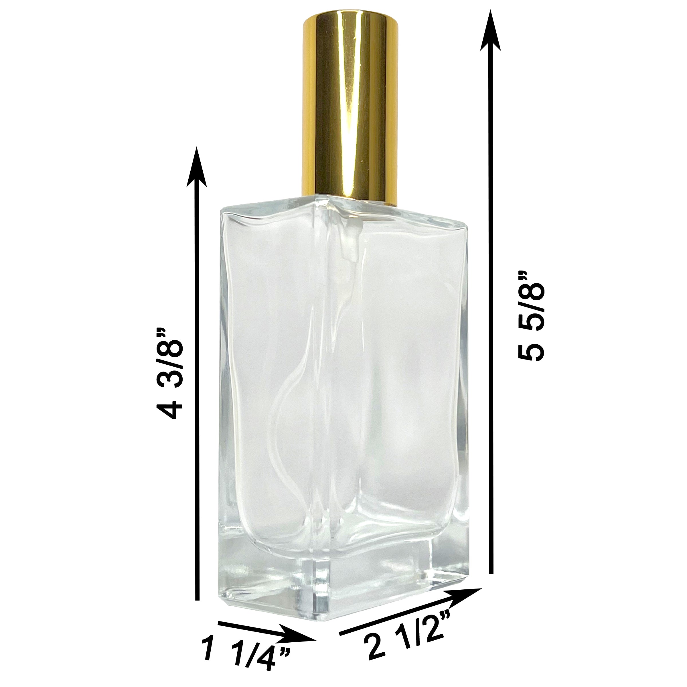 120ml 4oz Perfume Thick Glass Square Spray Bottles Gold Atomizers
