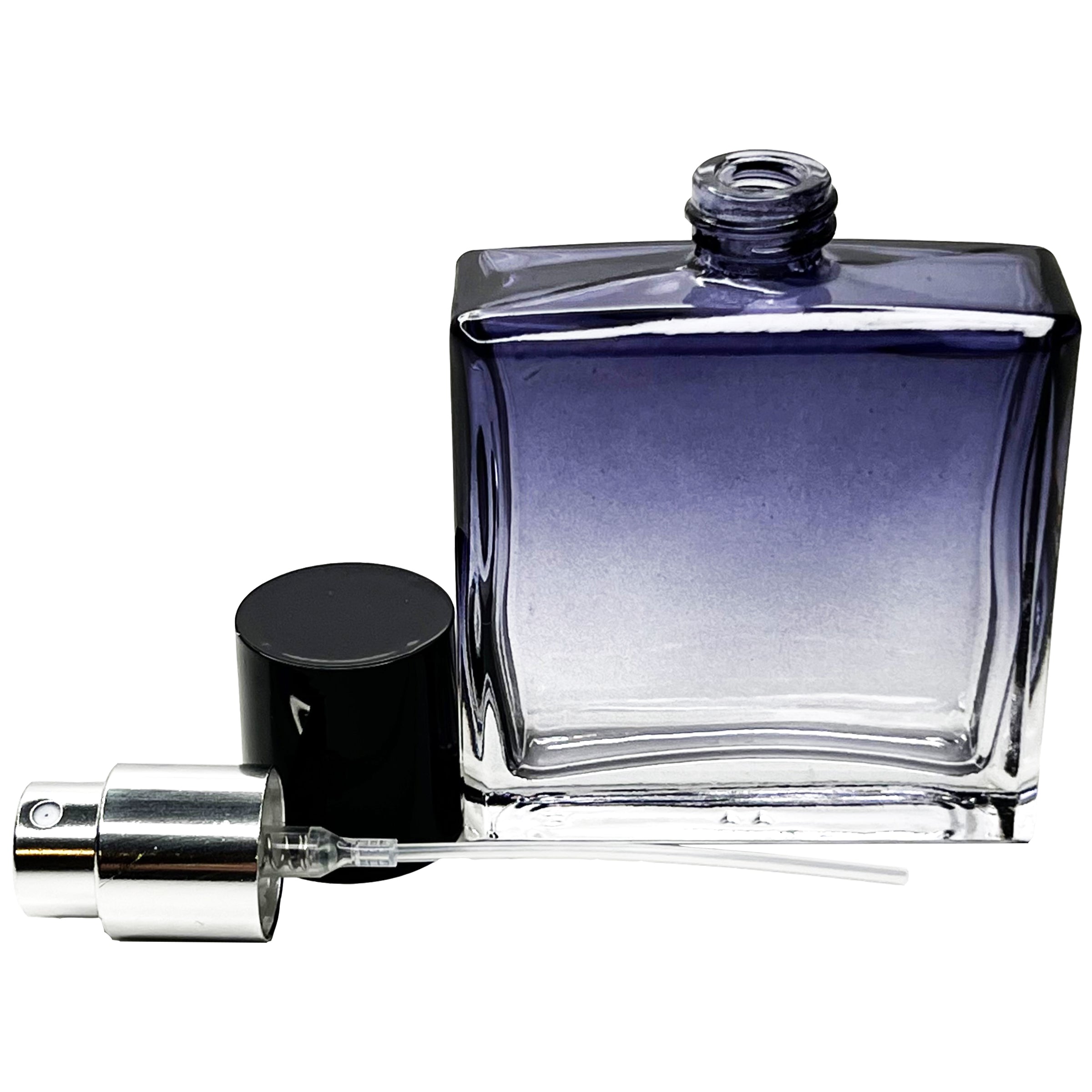 30ml 1oz Gradient Blue Empty Perfume Square Glass Spray Bottles