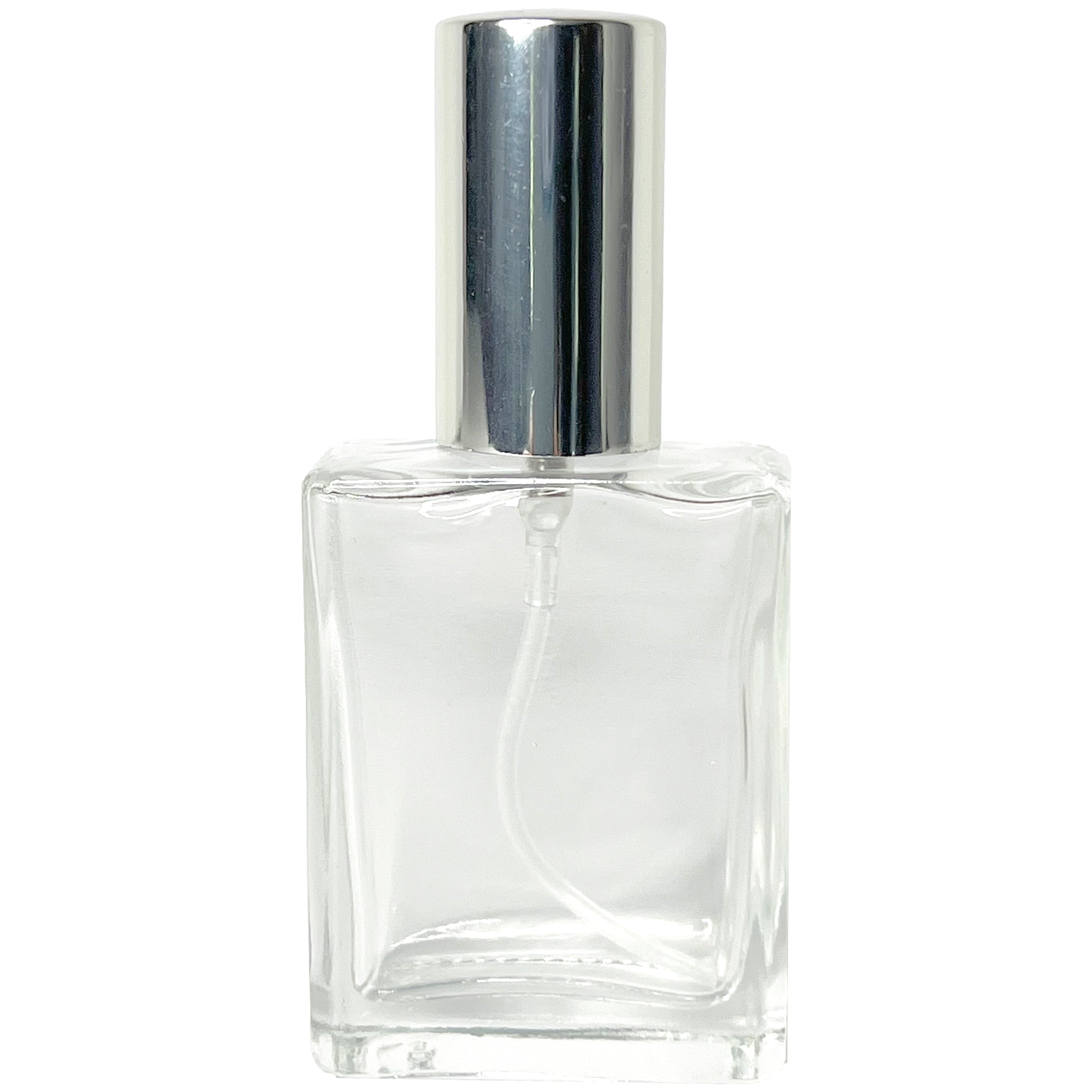 15ml 0.5oz Square Perfume Glass Spray Bottles Silver Atomizers