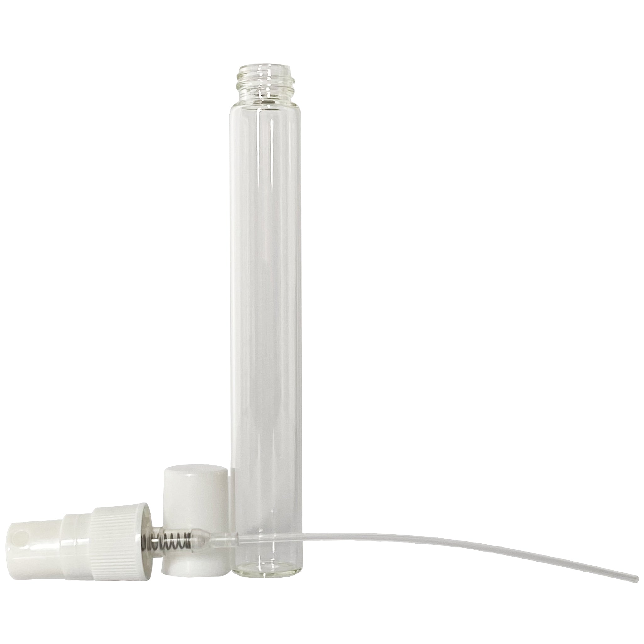 10ml 0.33oz Clear Perfume Tall Glass Spray Bottles White Atomizers