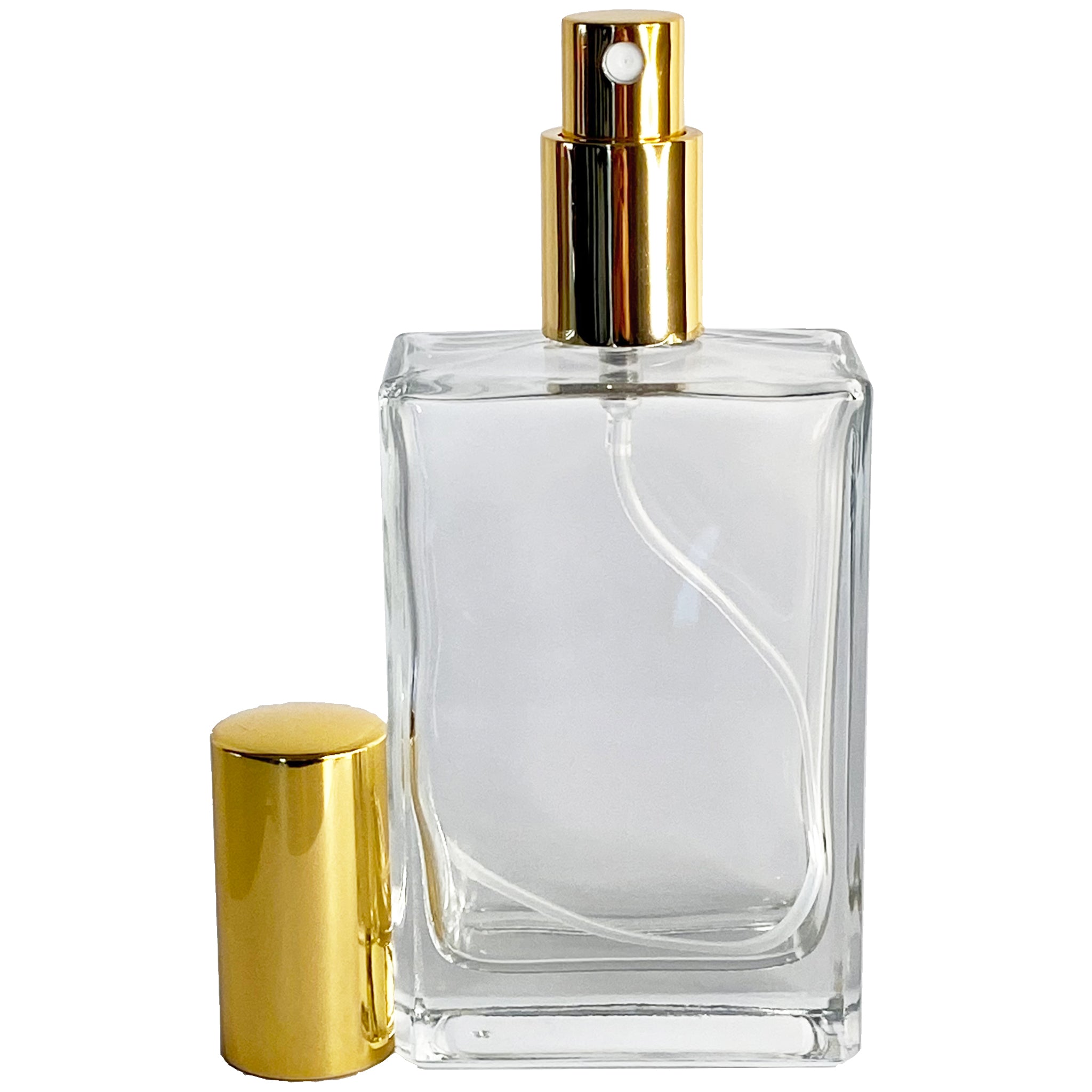 120ml 4oz Perfume Thick Glass Square Spray Bottles Gold Atomizers