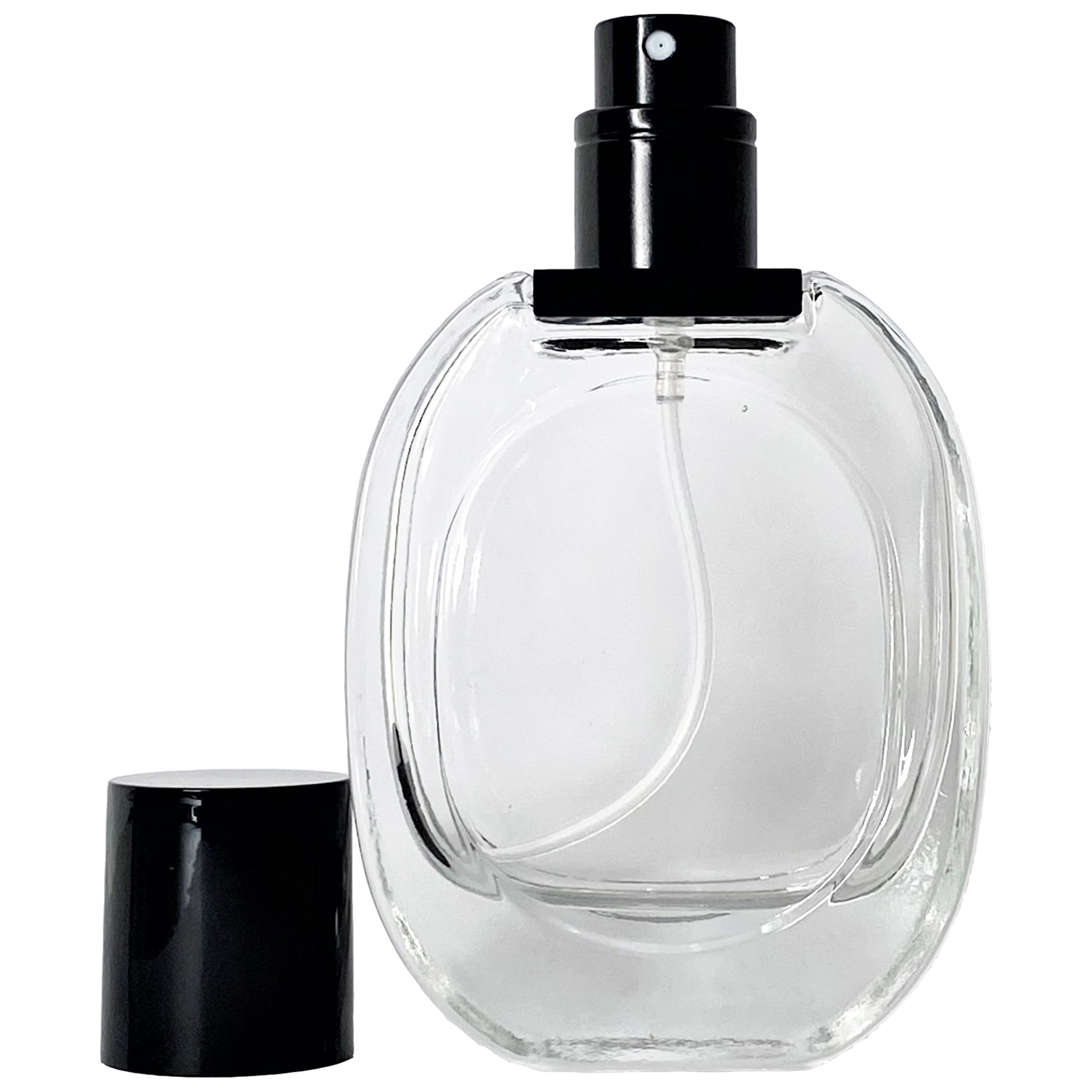 30ml 1oz Glass Perfume Oval Spray Bottles Black Atomizer