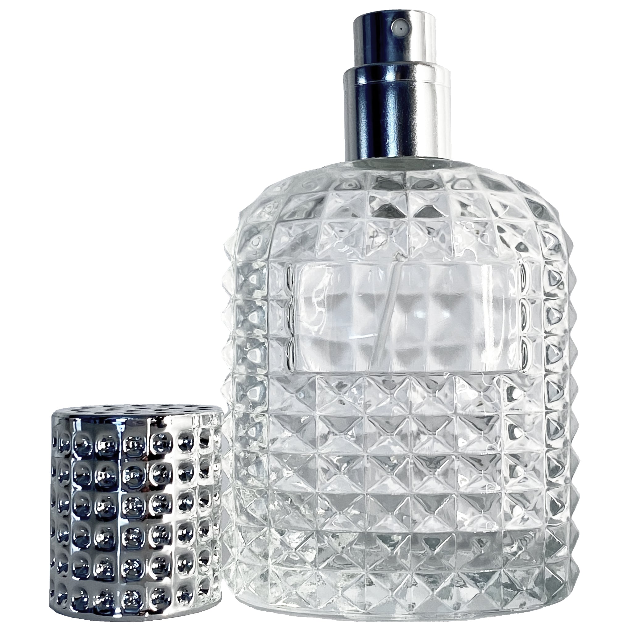 50ml 1.7oz Perfume Thick Glass Pineapple Spray Bottles Silver Atomizers
