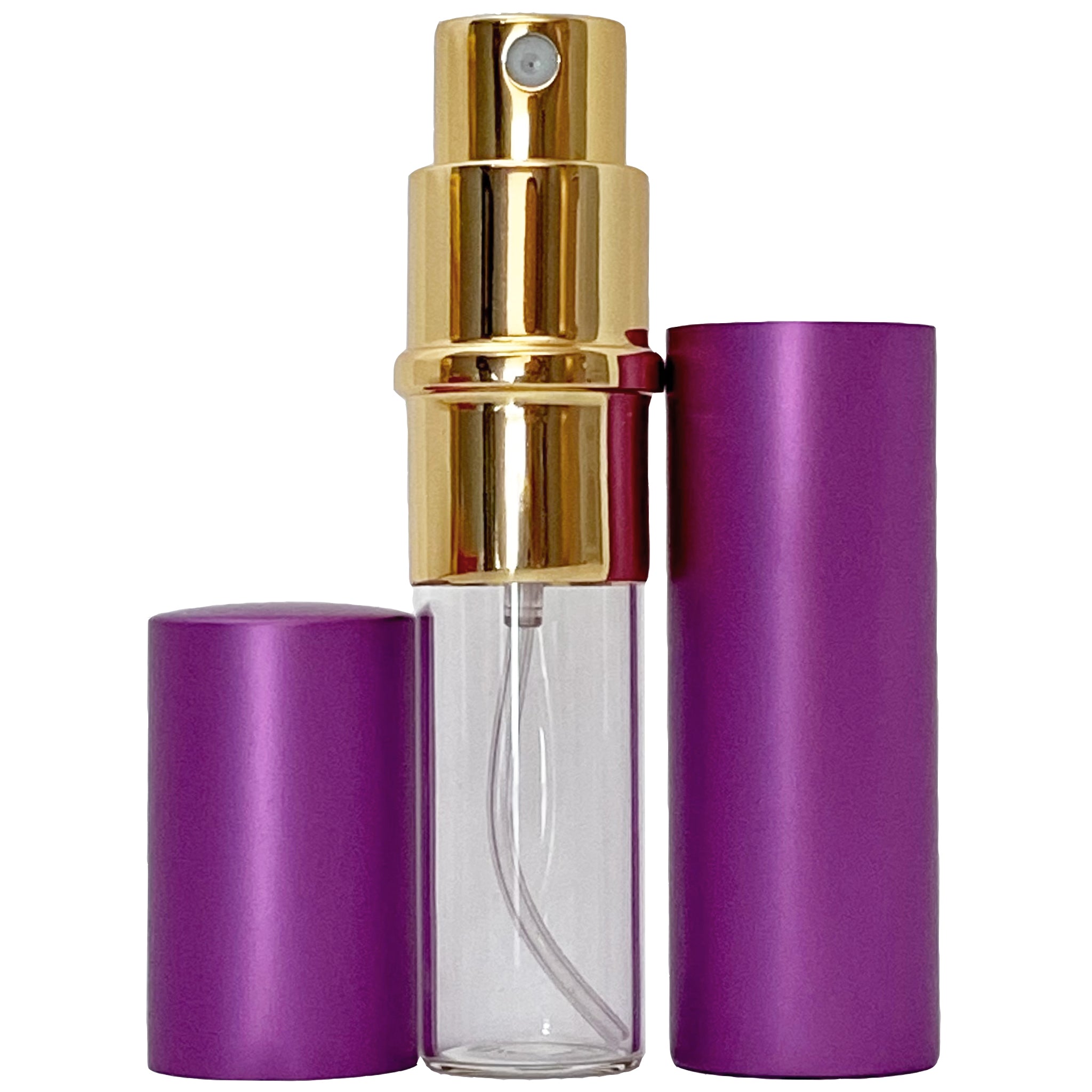 6ml 0.2oz Purple Perfume Glass Spray Deluxe Bottles Gold Atomizers