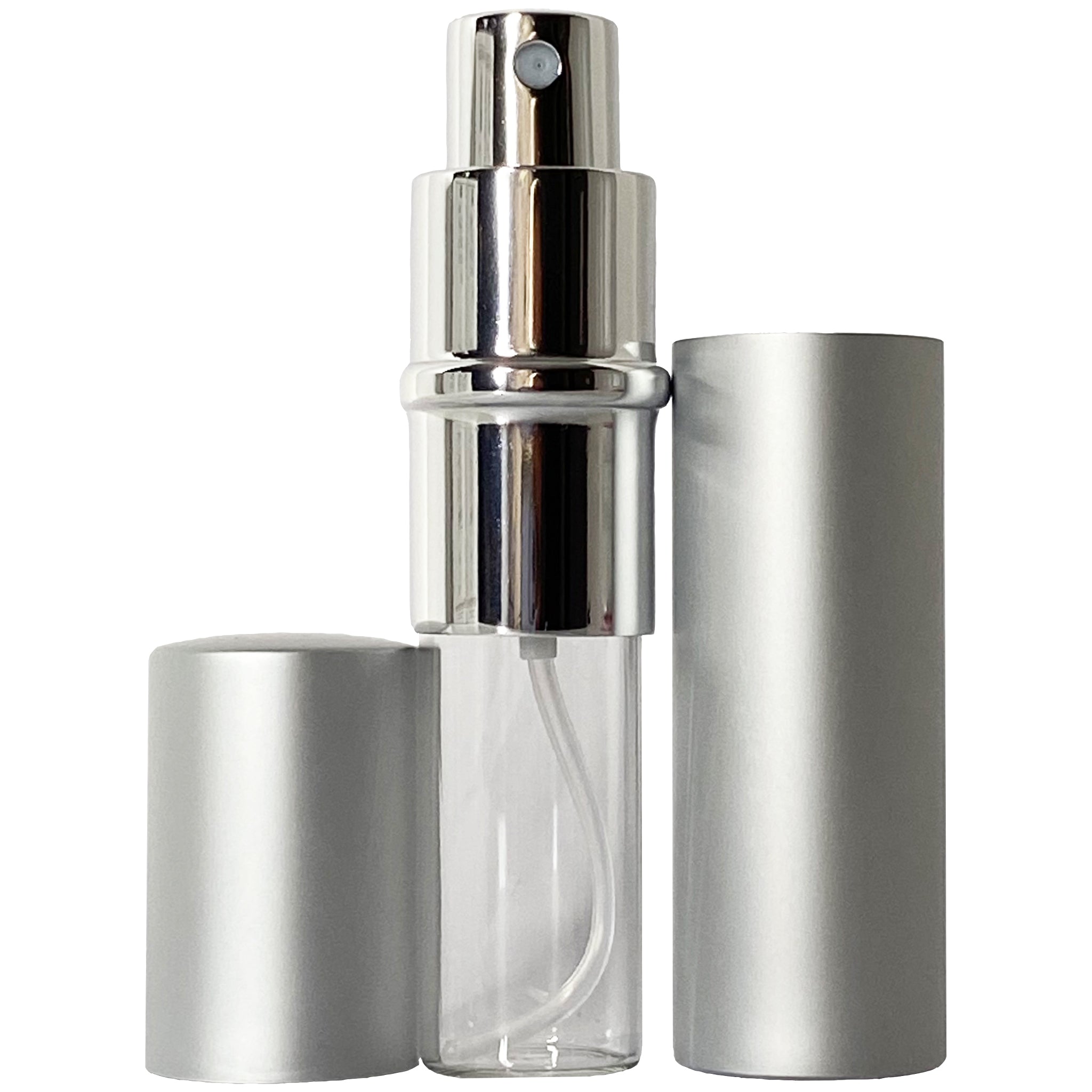 10ml 0.33oz Perfume Glass Spray Deluxe Bottles Silver Atomizers