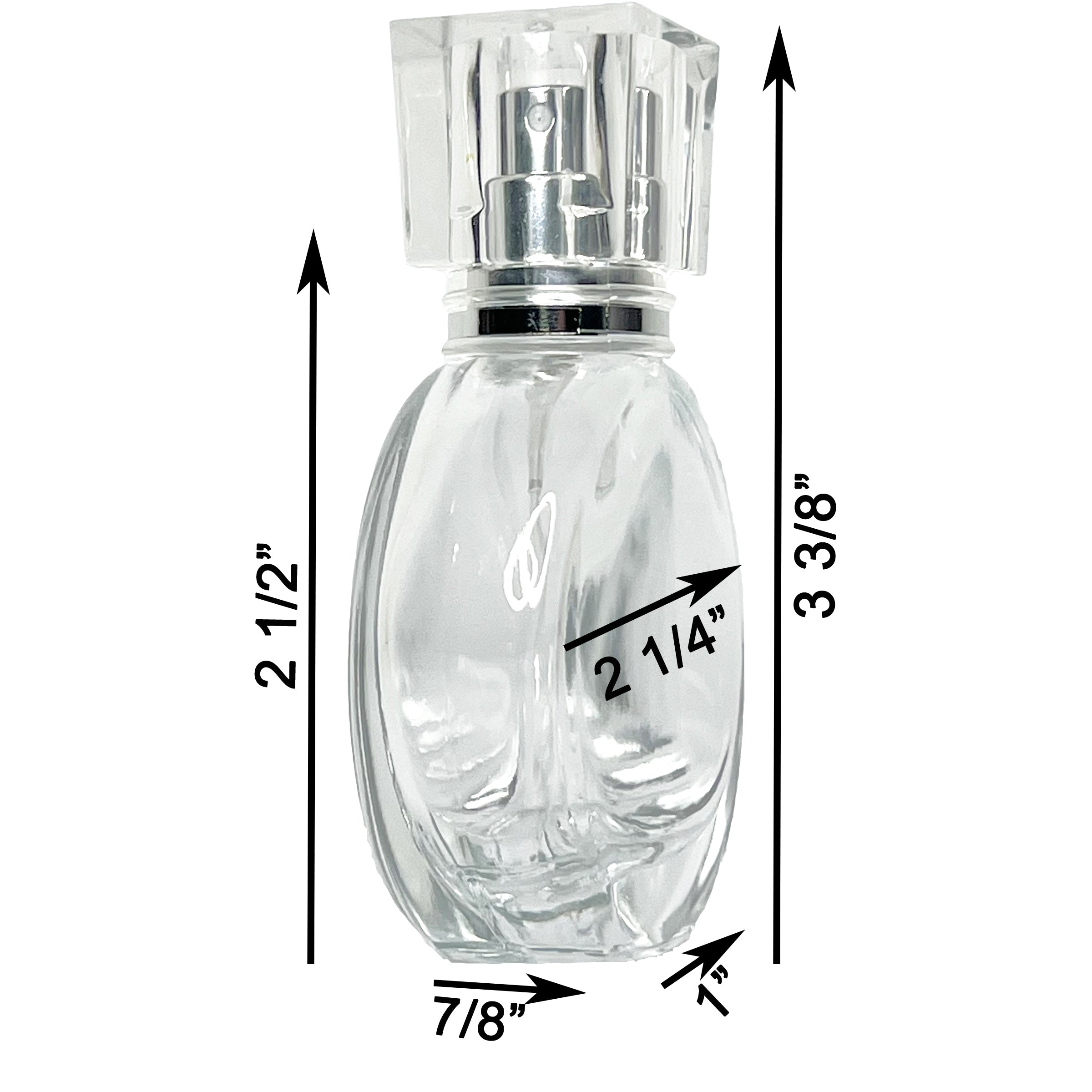 25ml 0.85oz Perfume Thick Glass Round Spray Bottles Silver Atomizers