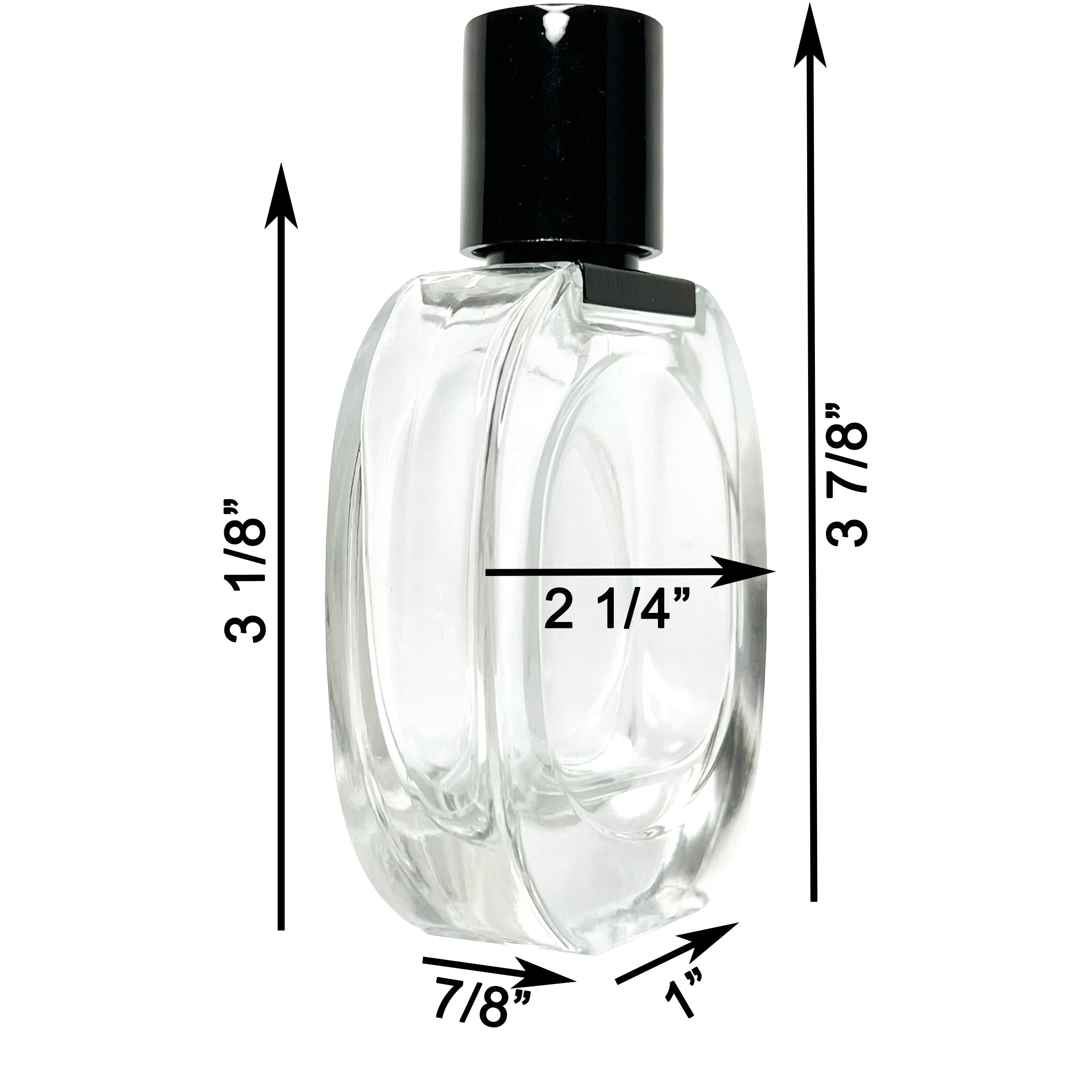 30ml 1oz Glass Perfume Oval Spray Bottles Black Atomizer