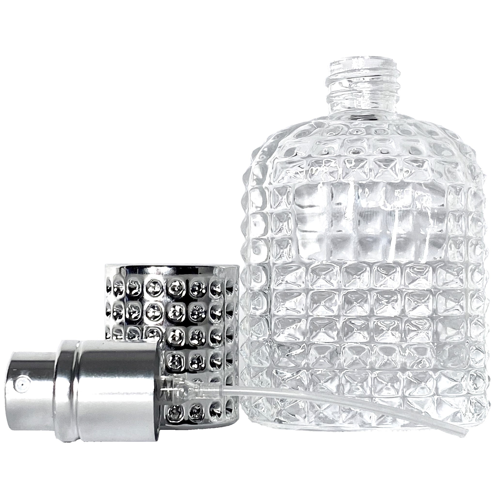 30ml 1oz Perfume Pineapple Glass Spray Bottles Silver Atomizers