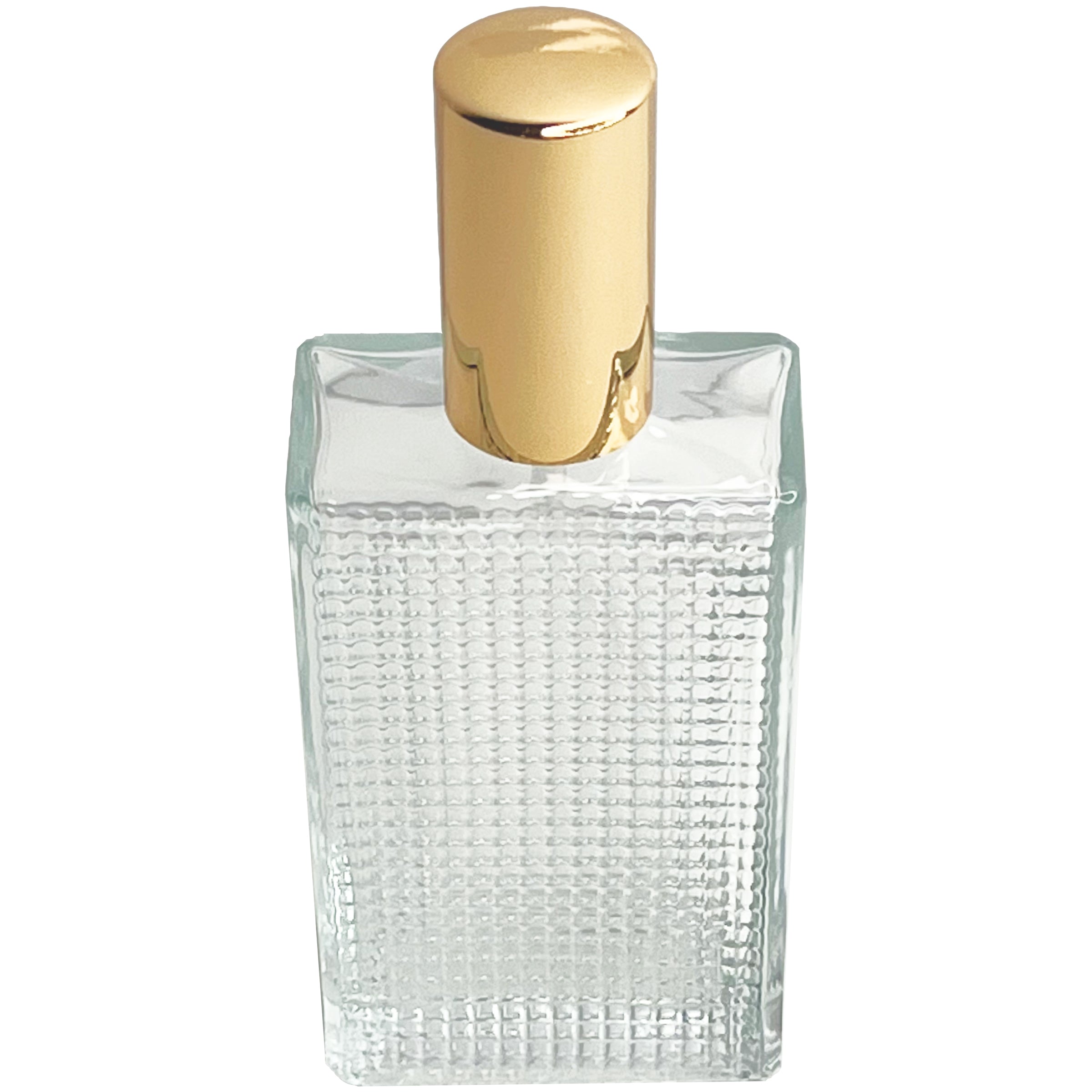 100ml 3.3oz Perfume Front Grid Glass Spray Bottles Gold Atomizers